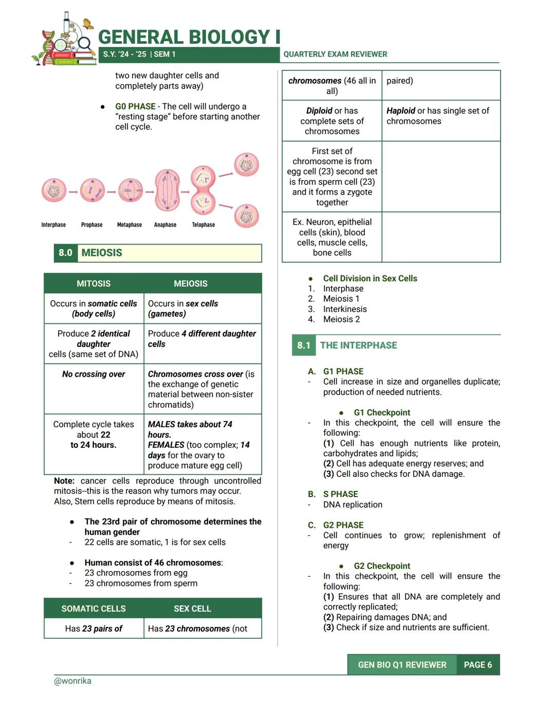 GENERAL BIOLOGY I
S.Y. '24-'25 | SEM 1
QUARTERLY EXAM REVIEWER
1.0 CELL
CELL
- It is the basic unit of structure and function in
living thin