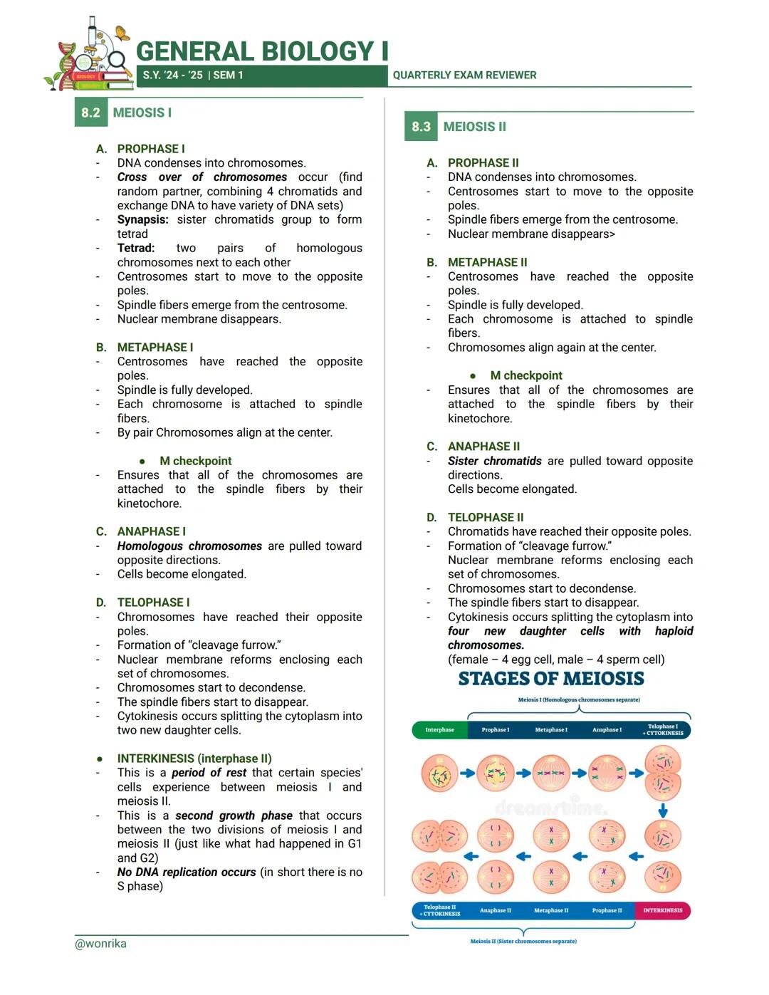 GENERAL BIOLOGY I
S.Y. '24-'25 | SEM 1
QUARTERLY EXAM REVIEWER
1.0 CELL
CELL
- It is the basic unit of structure and function in
living thin