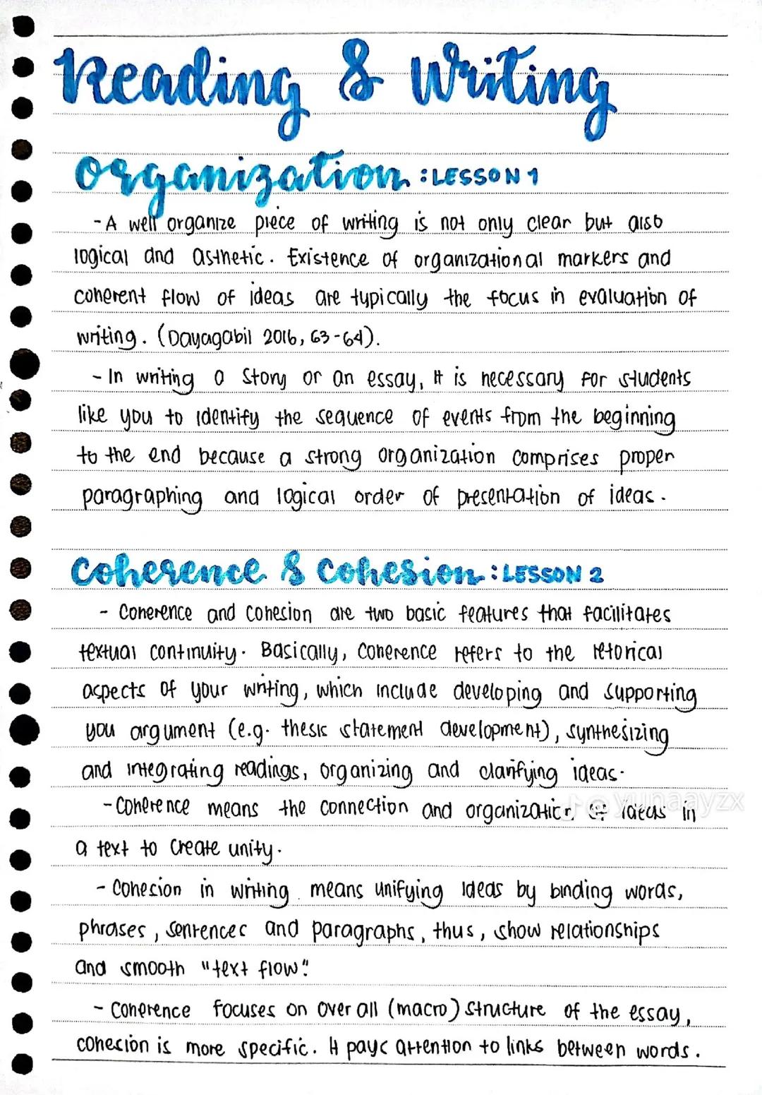 --- OCR Start ---
•
READING WRITING
PARAGRAPH
Pattern of Development
• the way the essay is organized, from one paragraph to the
next, in or