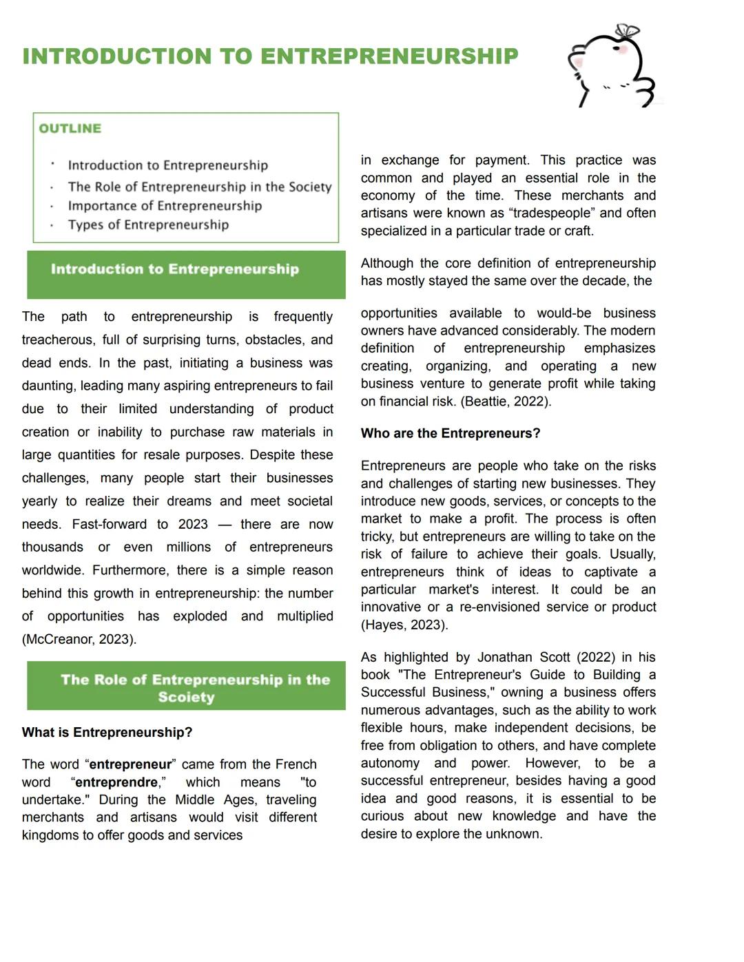 # INTRODUCTION TO ENTREPRENEURSHIP
## OUTLINE
- Introduction to Entrepreneurship
- The Role of Entrepreneurship in the Society
- Importanc