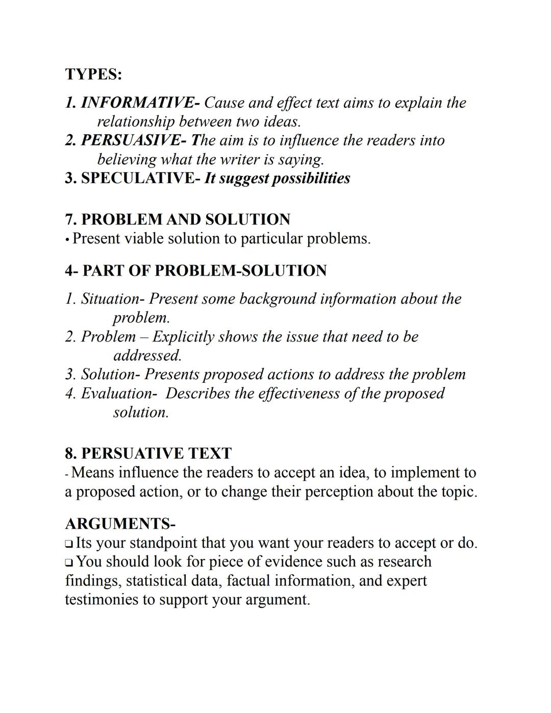LESSON 3
READING AND WRITING
8 PATTERN OF DEVELOPMENT
1. Narration
2. Definition
3. Description
4. Exemplication/Classification
5. Compariso
