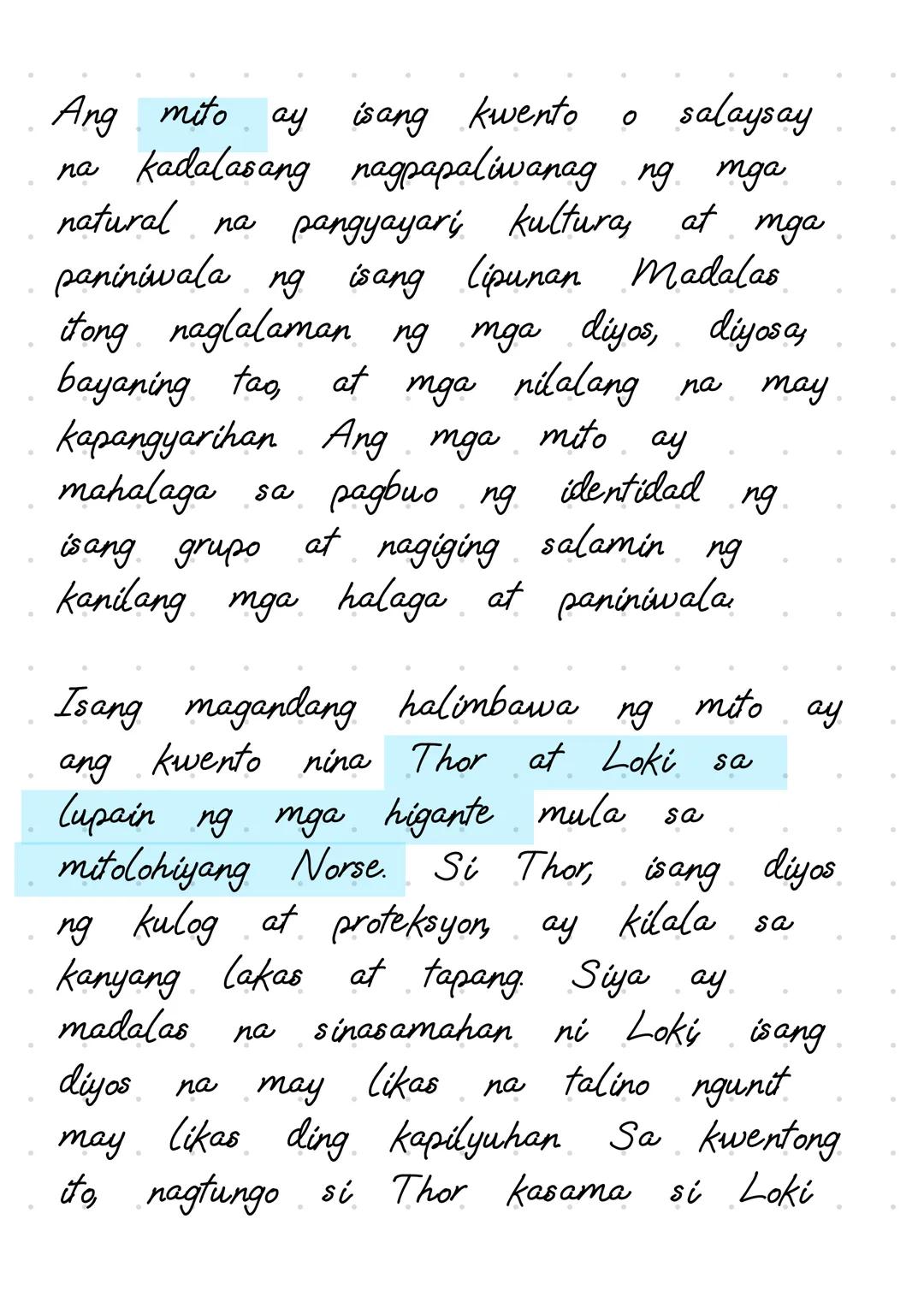 0
salaysay
Ang mito ay isang kwento
na kadalasang nagpapaliwanag ng mga
natural na pangyayari, kultura, at mga
paniniwala ng isang lipunan M