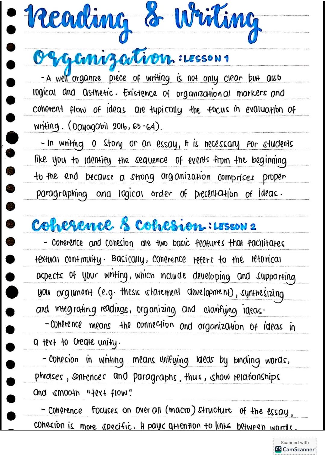 # NOTES for Grade 11 STUDENTS
# RWS
Reading & Writing Skills READING WRITING
PARAGRAPH
Pattern of Development
• the way the essay is organ