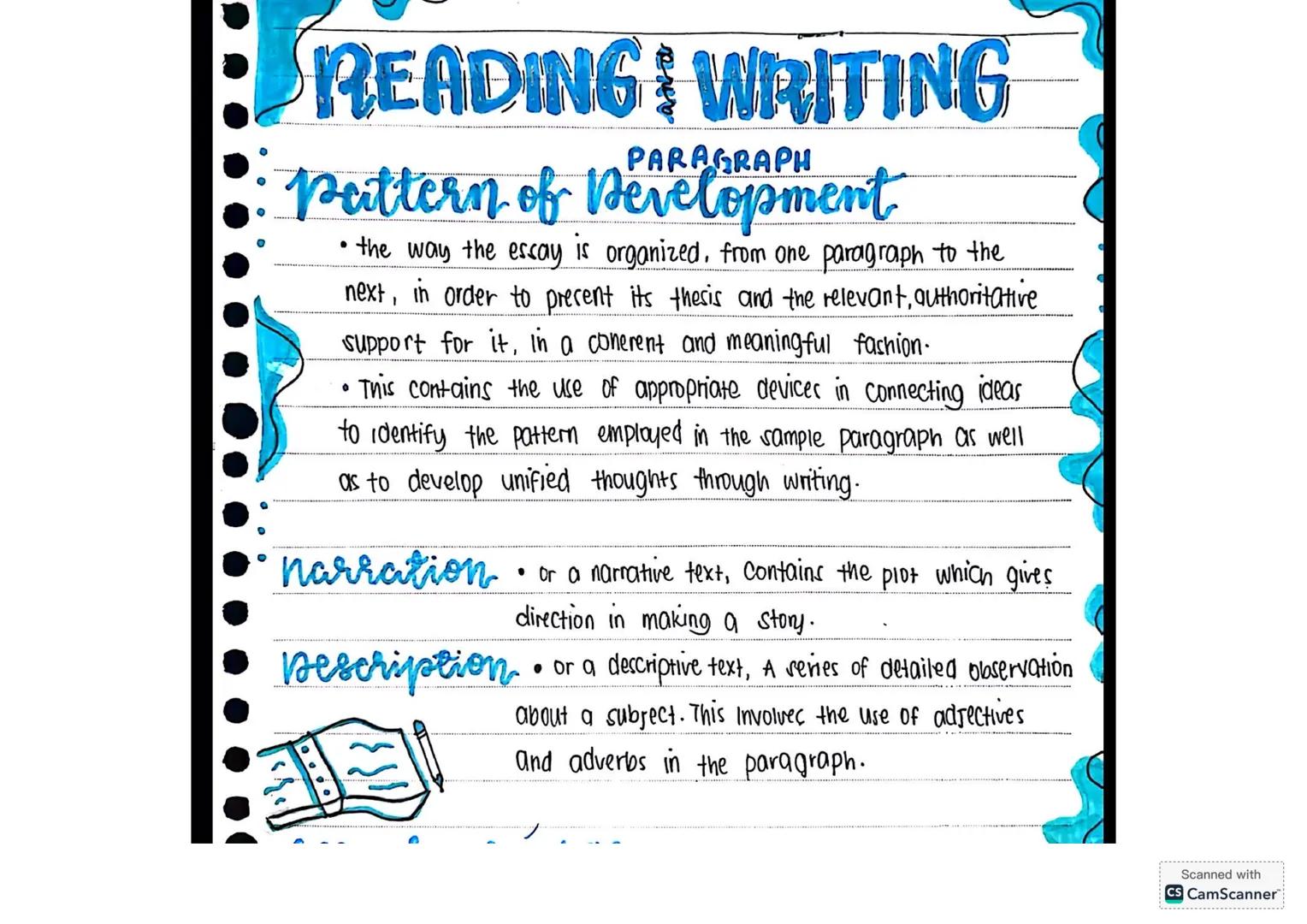 # NOTES for Grade 11 STUDENTS
# RWS
Reading & Writing Skills READING WRITING
PARAGRAPH
Pattern of Development
• the way the essay is organ