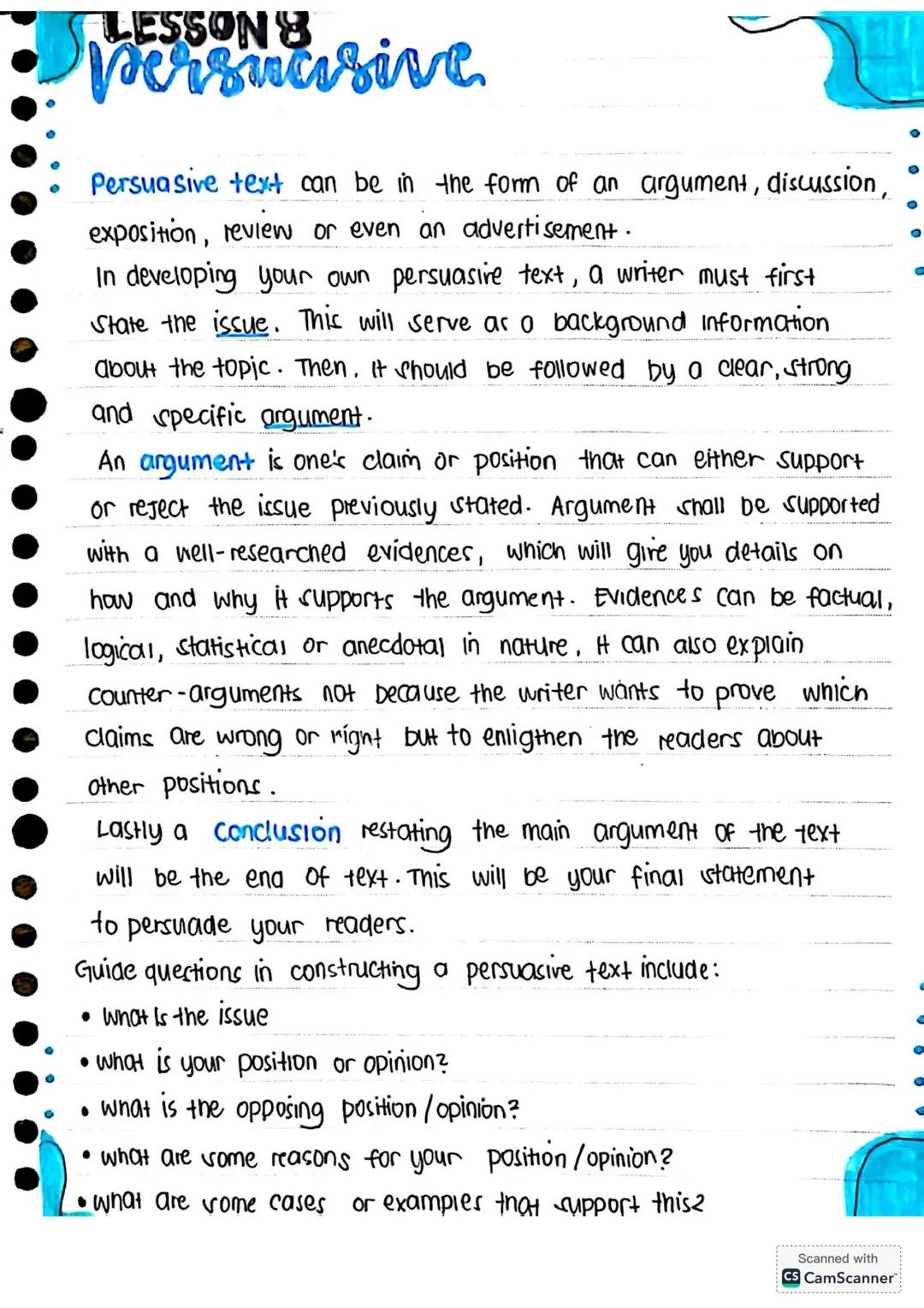 # NOTES for Grade 11 STUDENTS
# RWS
Reading & Writing Skills READING WRITING
PARAGRAPH
Pattern of Development
• the way the essay is organ