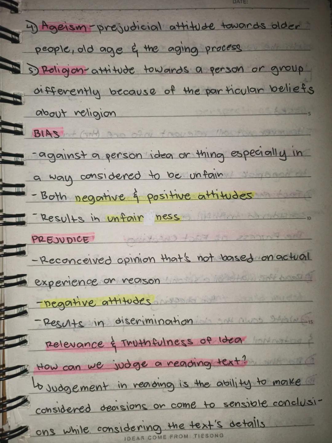 english
NO:
DATE:
Bias & Prejudice
are closely related & often used interchangeably
What is Bias?
4 The action of supporting or opposing a p