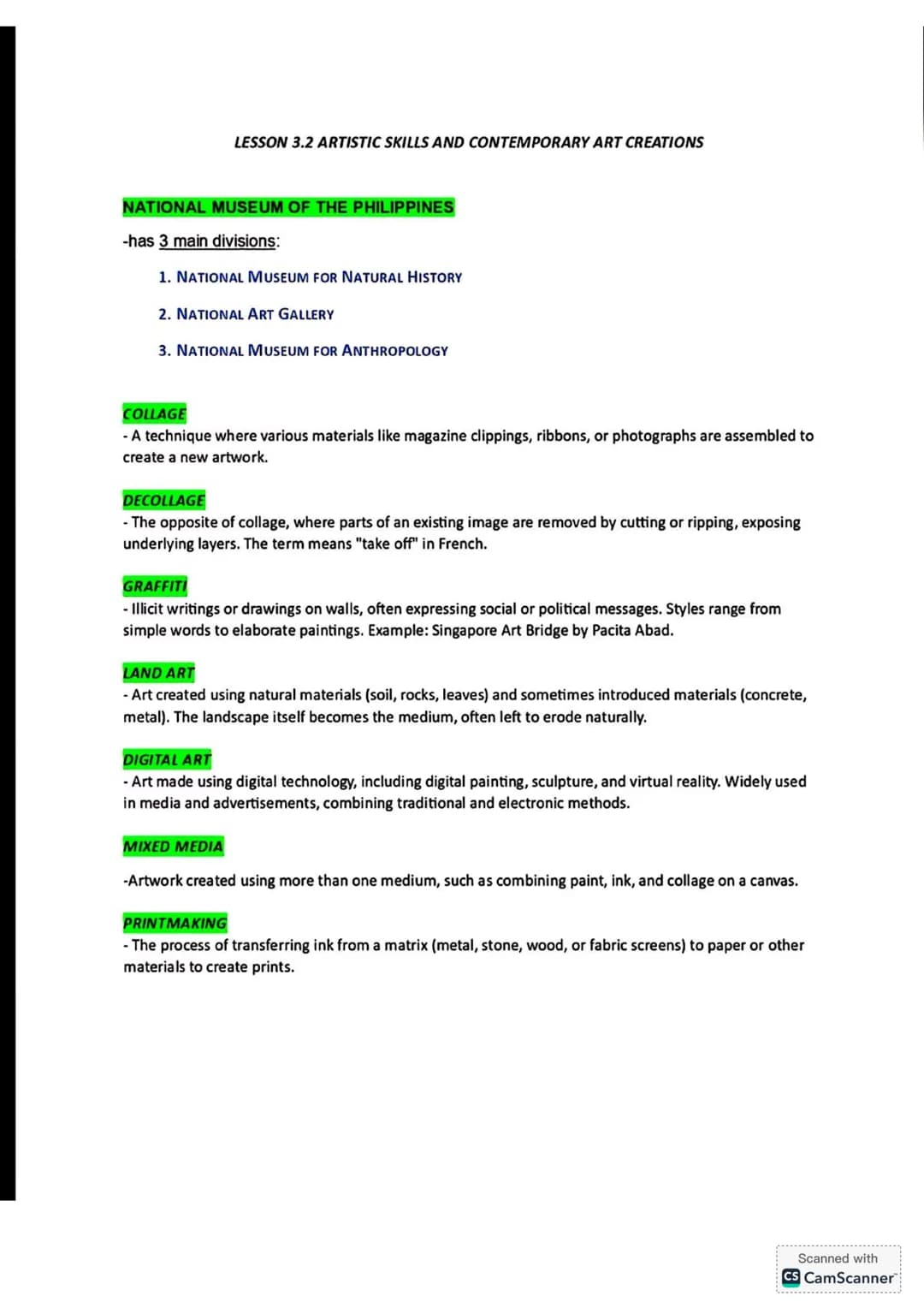 NOTES for Grade 12
STUDENTS
C.P.A.R
Contemporary Philippine Arts
from the Region Contemporary Philippine Arts from the Region
First Semester