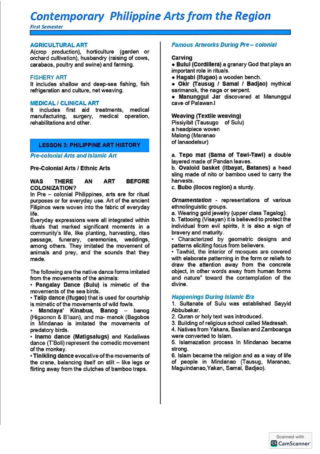 NOTES for Grade 12
STUDENTS
C.P.A.R
Contemporary Philippine Arts
from the Region Contemporary Philippine Arts from the Region
First Semester
