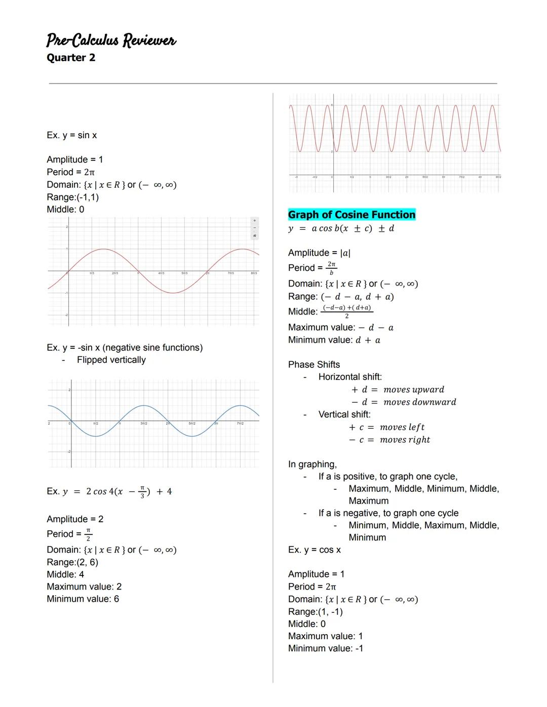 Pre-Calculus Reviewer
Quarter 2
◆ANGLES IN A UNIT CIRCLE
Unit Circle
- a circle on the Cartesian plane that is
centered at the origin (0,0)