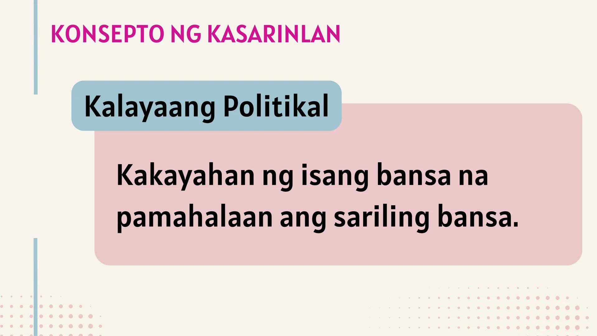 # IKATLONG MARKAHAN: YUNIT 3
# NASYONALISMO,
# KASARINLAN AT
# PAGKABANSA # SINO
# SILA?
PHILIPPINE
STAR Ikaw ba ay
Pilipino? Mahal mo b