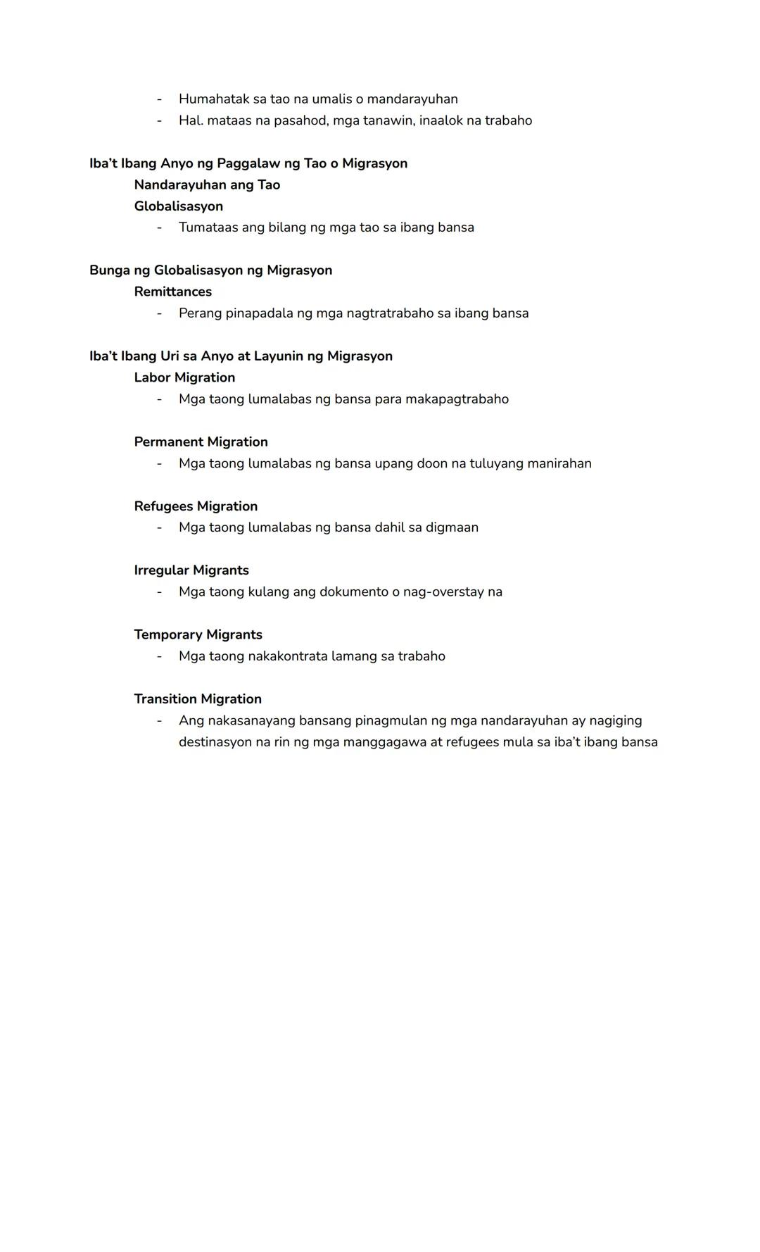 Araling Panlipunan 10 | Quarter 2
ARALIN 1
- Ang globalisasyon ay isang proseso at sinasabing sumasalamin sa daloy at interaksyon
ng mga tao