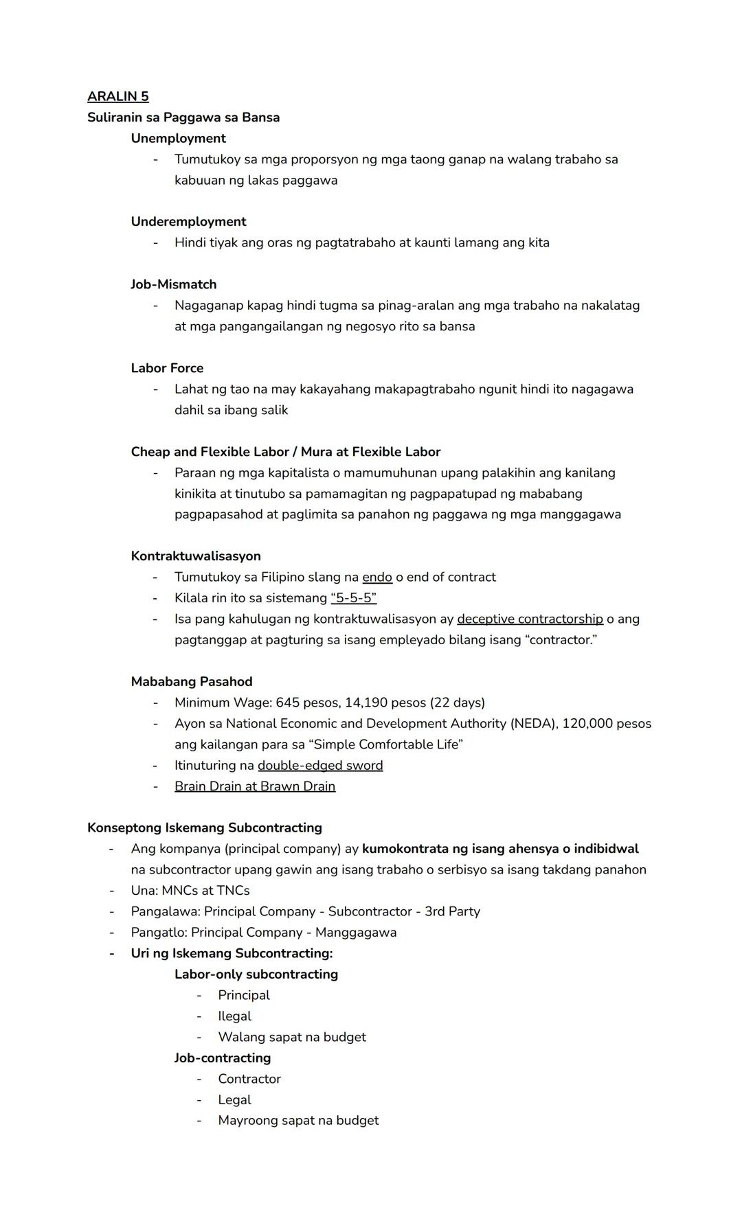 Araling Panlipunan 10 | Quarter 2
ARALIN 1
- Ang globalisasyon ay isang proseso at sinasabing sumasalamin sa daloy at interaksyon
ng mga tao
