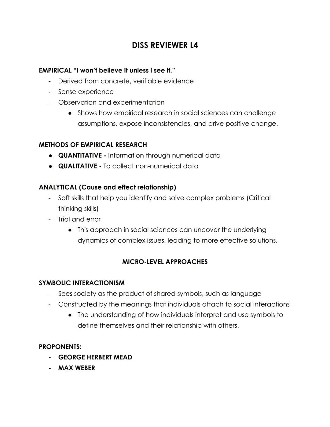 DISS REVIEWER L1
NATURAL SCIENCE
- Understanding of natural phenomena
- Includes numerical data
- Empirically verifiable
- Scientific metho
