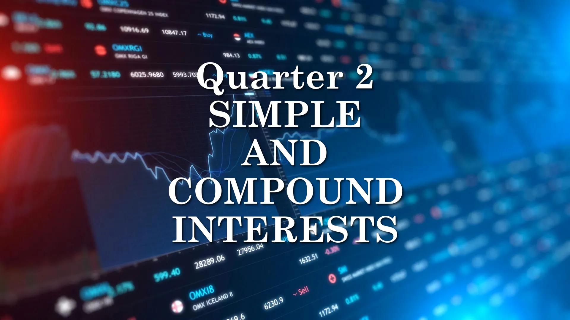 1172.54
10916.69
10847.17
Buy
MEX
OMXRGI
GINX RIGA GI
984.13 0.87
2180 6025.9680 5993.703
Quarter 2
SIMPLE
AND
COMPOUND
INTERESTS
28289.06
O