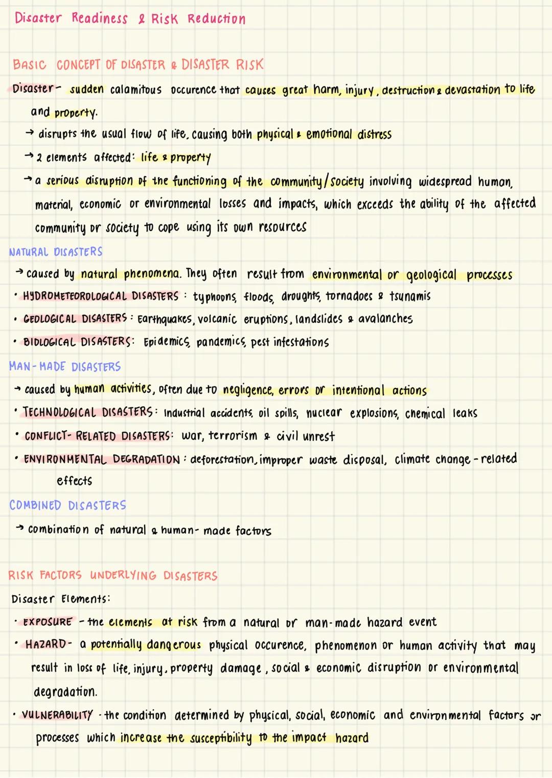 # Disaster Readiness
# and Risk
# Reduction Disaster Readiness & Risk Reduction
BASIC CONCEPT OF DISASTER & DISASTER RISK
Disaster - sudden
