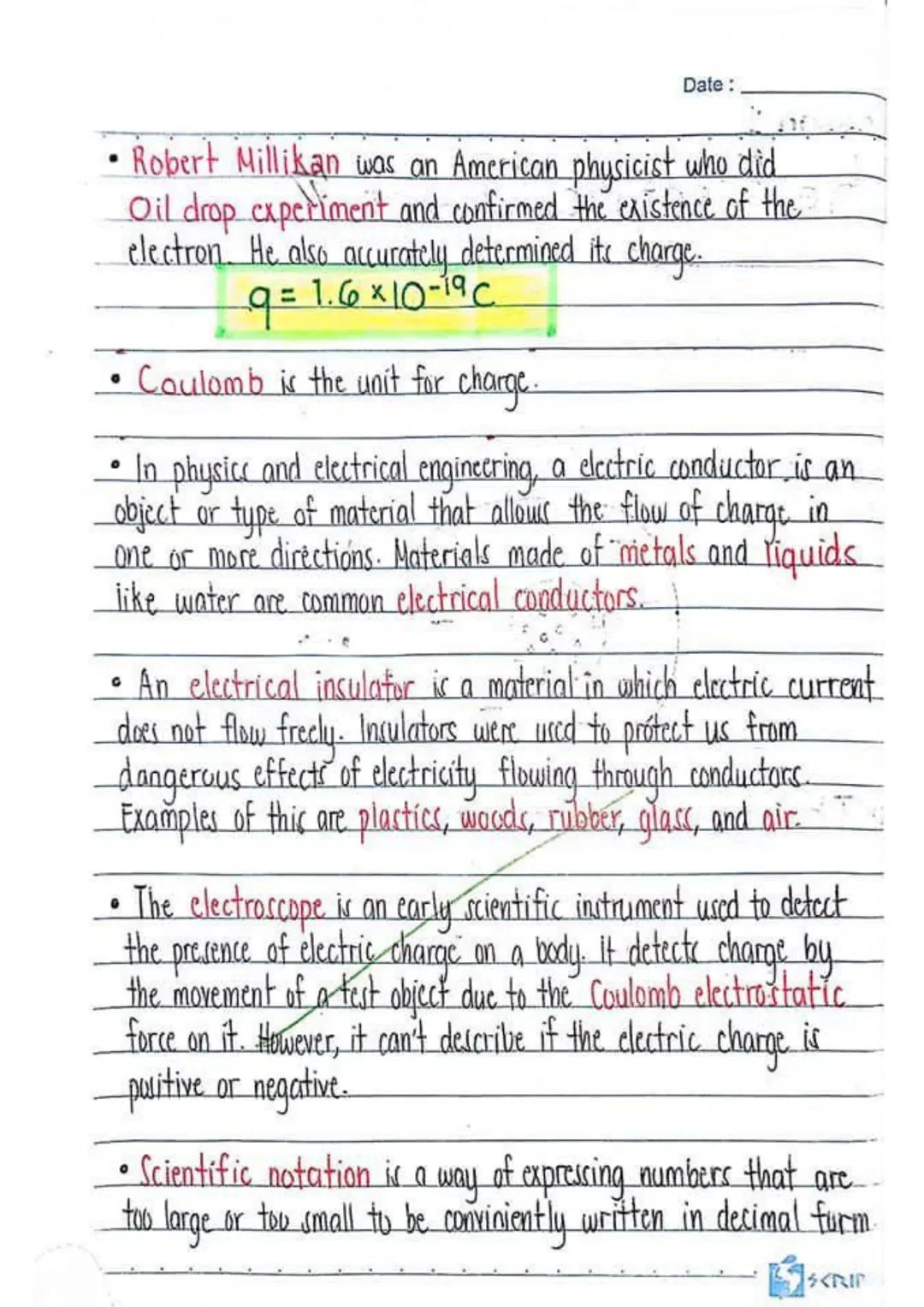 --- OCR Start ---
Date: Nov. 4, 2022.
harge 7
Thysical property of matter
experience a force when placed
electric charge can be positive
by
