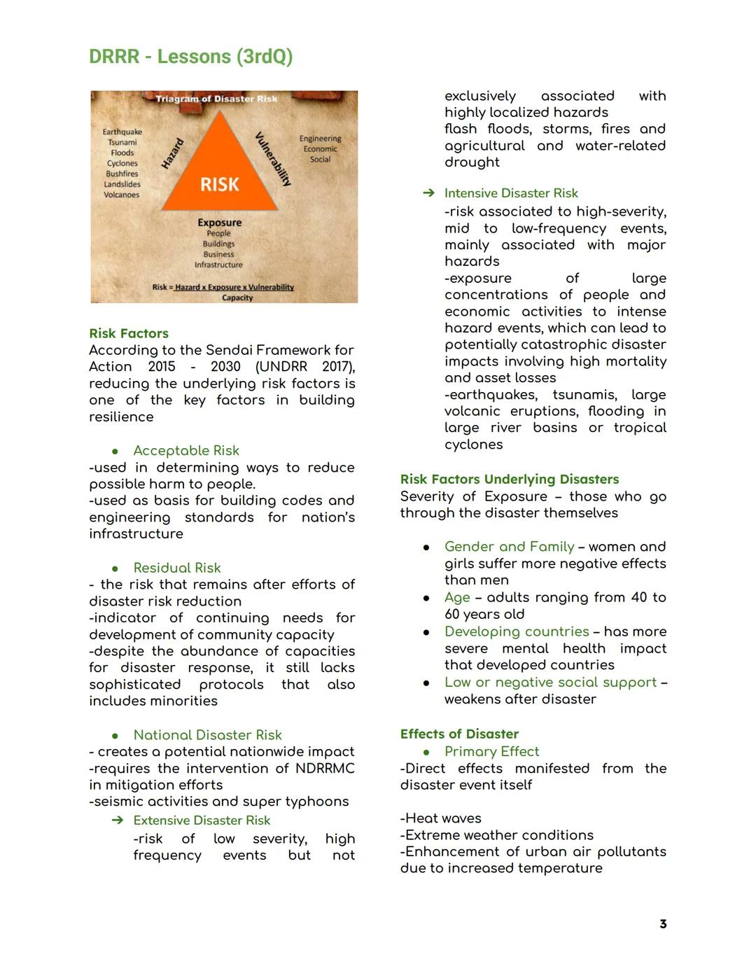 DRRR - Lessons (3rdQ)
DISASTER READINESS and
RISK REDUCTION (DRRR)
What is a Disaster?
- A sudden calamitous event, bringing great damage, l