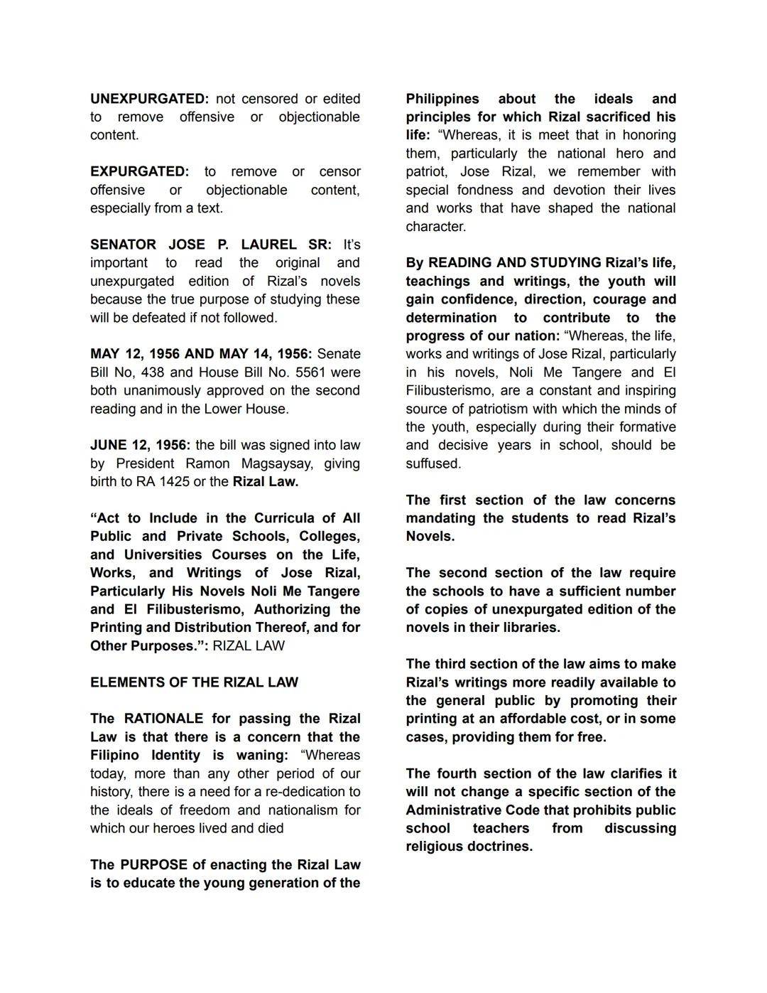 LWR Notes
08/29/24
LESSON 1: RIZAL LAW
"We have a national hero who wrote a lot for
a nation that does not read him" -Ambeth
Ocampo (A famou