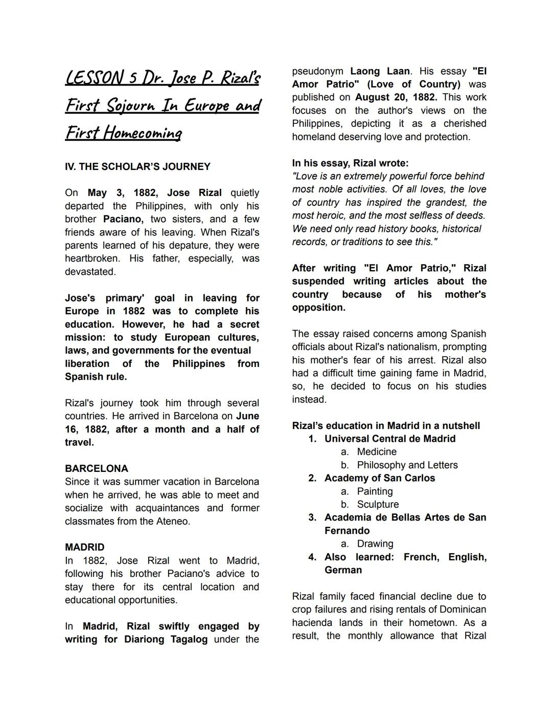 LWR Notes
08/29/24
LESSON 1: RIZAL LAW
"We have a national hero who wrote a lot for
a nation that does not read him" -Ambeth
Ocampo (A famou