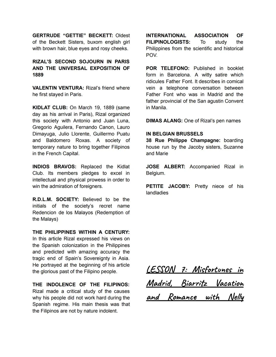 LWR Notes
08/29/24
LESSON 1: RIZAL LAW
"We have a national hero who wrote a lot for
a nation that does not read him" -Ambeth
Ocampo (A famou