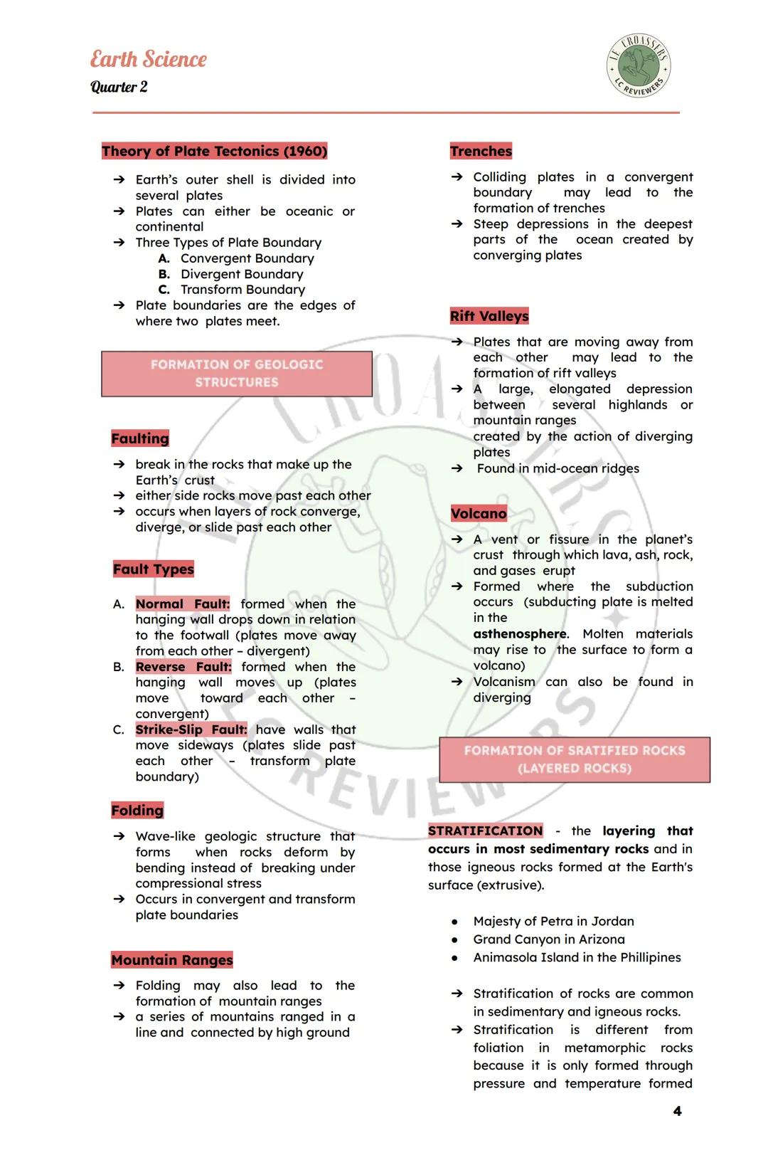 Earth Science
Quarter 2
EARTH PROCESSES
Exogenic
- occurs on the surface of the Earth
- ex. weathering, mass wasting, erosion
Endogenic
- oc