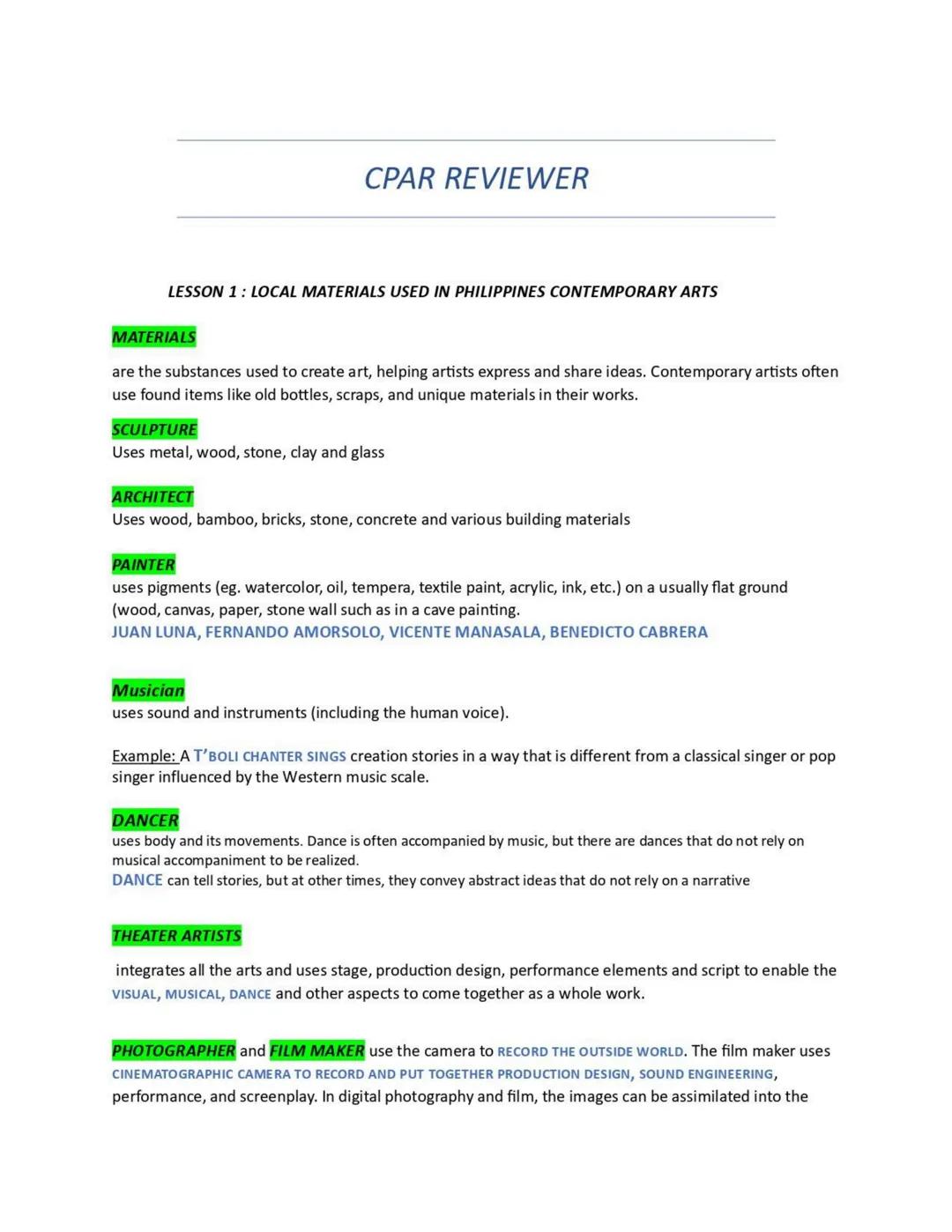 Contemporary Philippine Arts from the Region
First Semester
LESSON 1: CONTEMPORARY ART
PRACTICES FROM VARIOUS REGIONS
WHAT IS ART?
Art is a