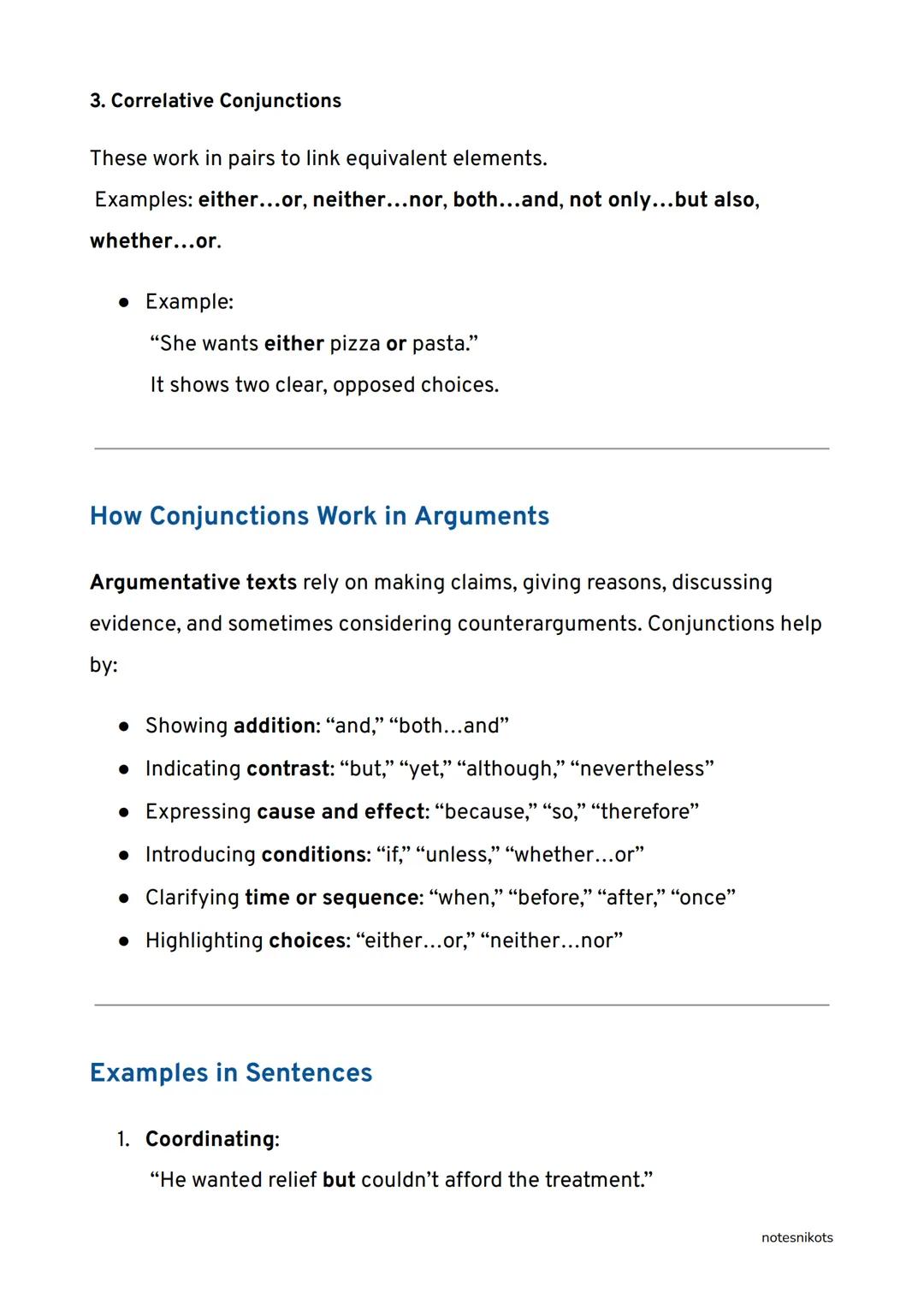 Connecting Ideas Using Conjunctions in an
Argumentative Text
English 10 | Quarter 2 | Lesson 2
What Are Conjunctions?
Conjunctions are words