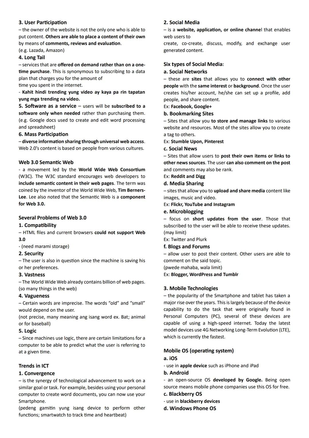 Information and Communication Technology (ICT)
- deals with the use of different communication
technologies such as mobile phones, telephone