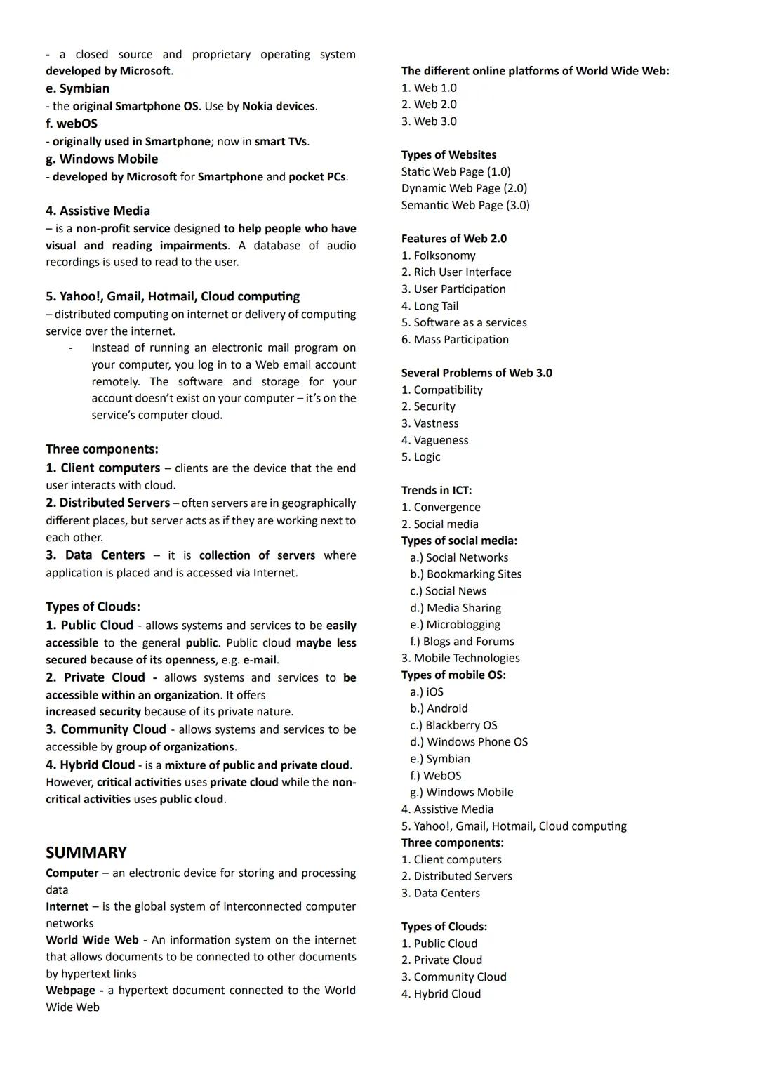 Information and Communication Technology (ICT)
- deals with the use of different communication
technologies such as mobile phones, telephone