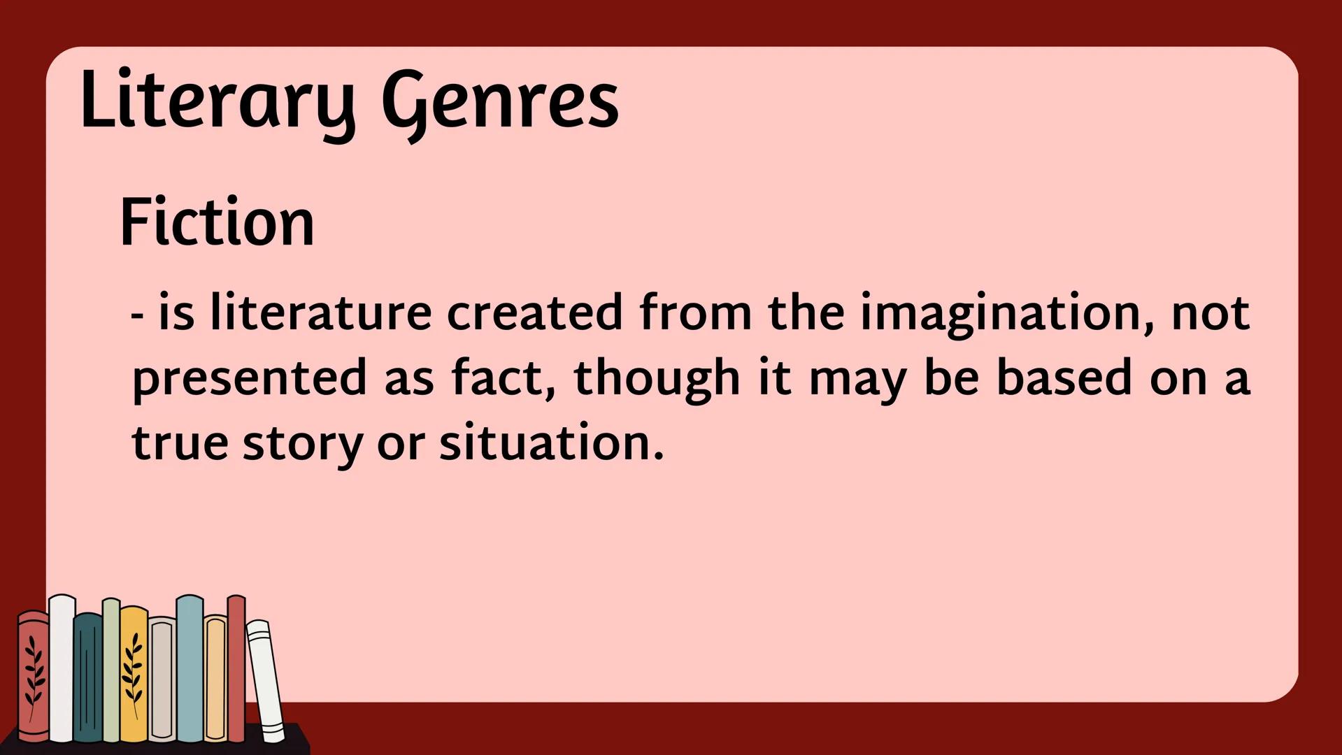 Literature
• comes from the Latin word “LITERA” which literally
means an acquaintance with letters.
• It is a body of work, either written,