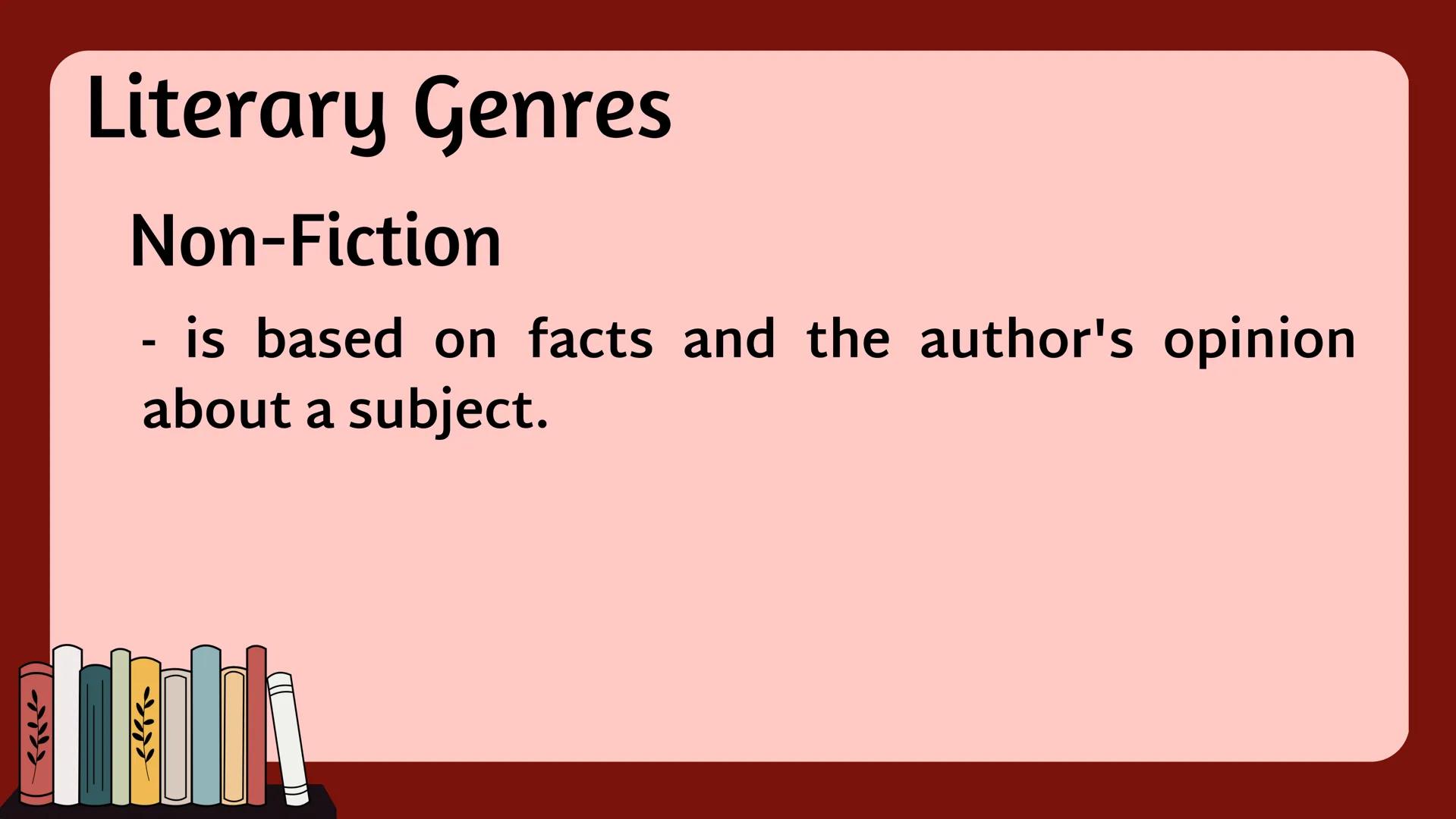 Literature
• comes from the Latin word “LITERA” which literally
means an acquaintance with letters.
• It is a body of work, either written,