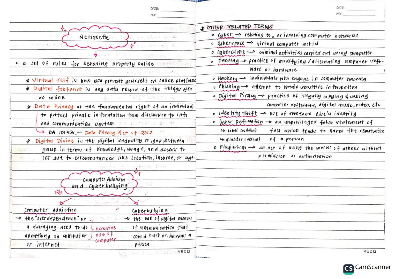 # Media &
# Information
# Literacy DATE:
NO:
DATE:
NO:
Definition of Terms
• Literacy → the ability to identify, understand, interpret, cr