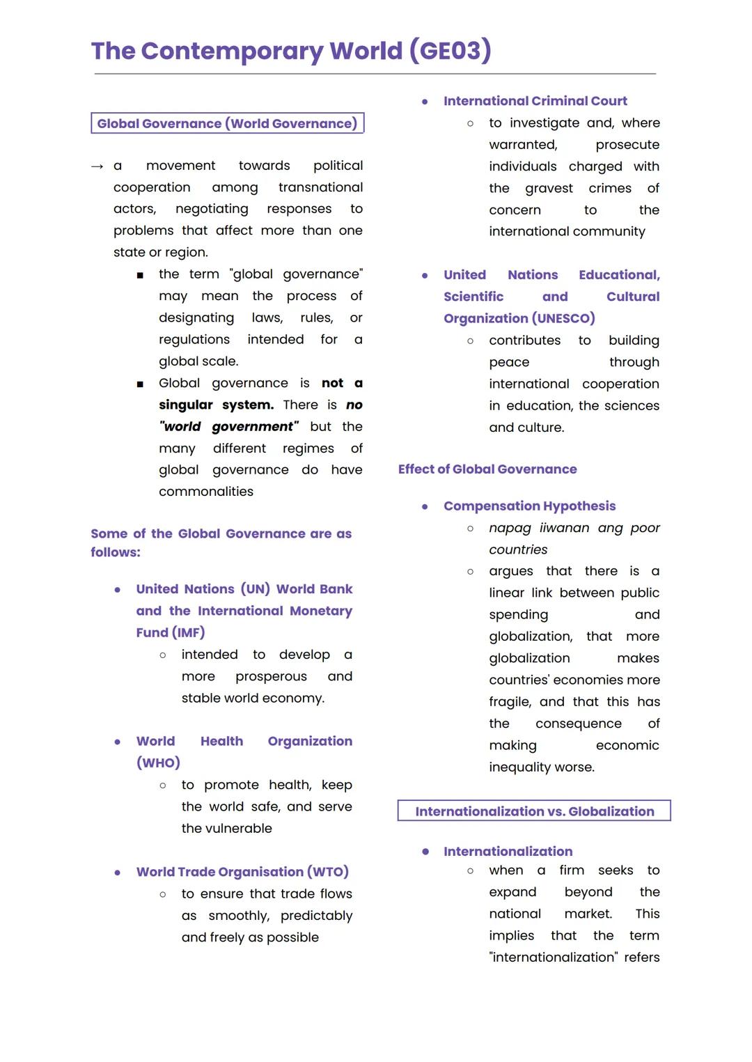 The Contemporary World (GE03)
LESSON 1
GLOBALIZATION
consciousness of the world
as a whole
Historical Foundation of the Term
Globalization
i