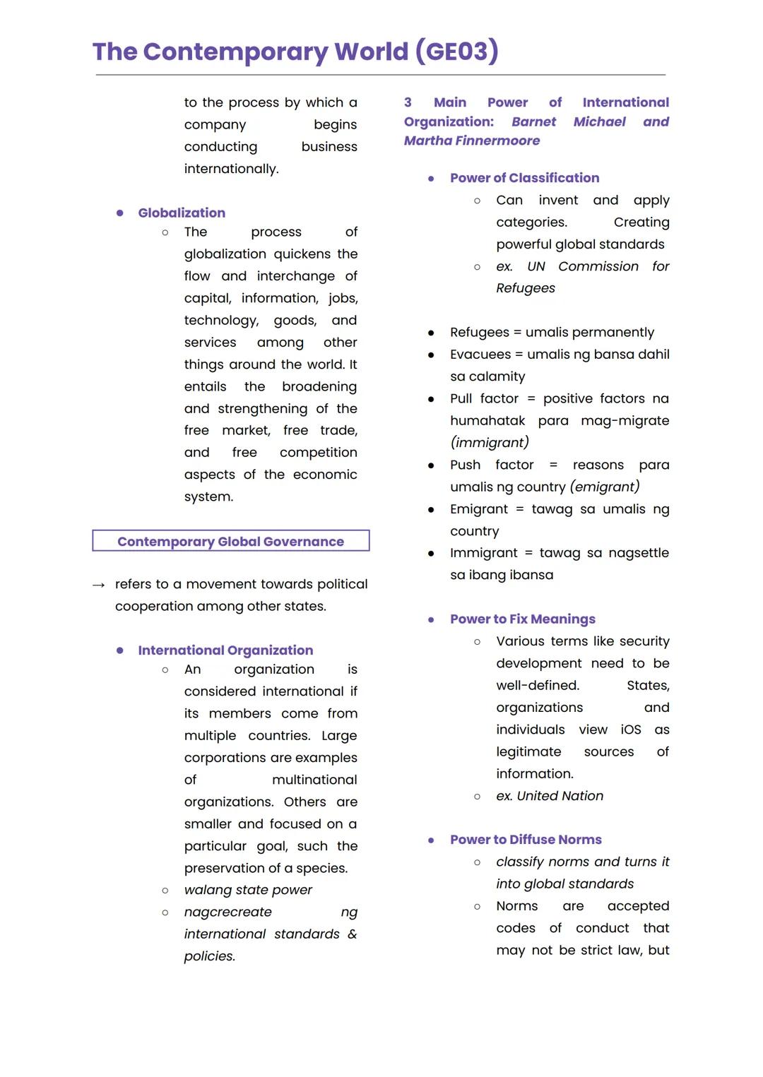 The Contemporary World (GE03)
LESSON 1
GLOBALIZATION
consciousness of the world
as a whole
Historical Foundation of the Term
Globalization
i