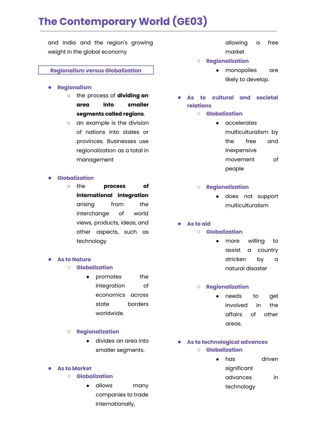 The Contemporary World (GE03)
LESSON 1
GLOBALIZATION
consciousness of the world
as a whole
Historical Foundation of the Term
Globalization
i