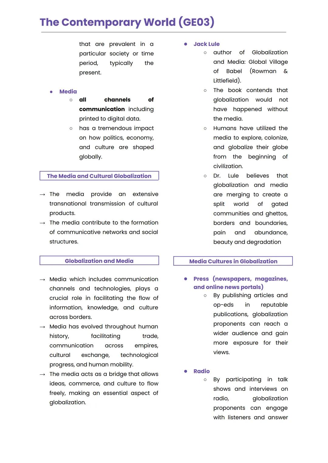 The Contemporary World (GE03)
LESSON 1
GLOBALIZATION
consciousness of the world
as a whole
Historical Foundation of the Term
Globalization
i