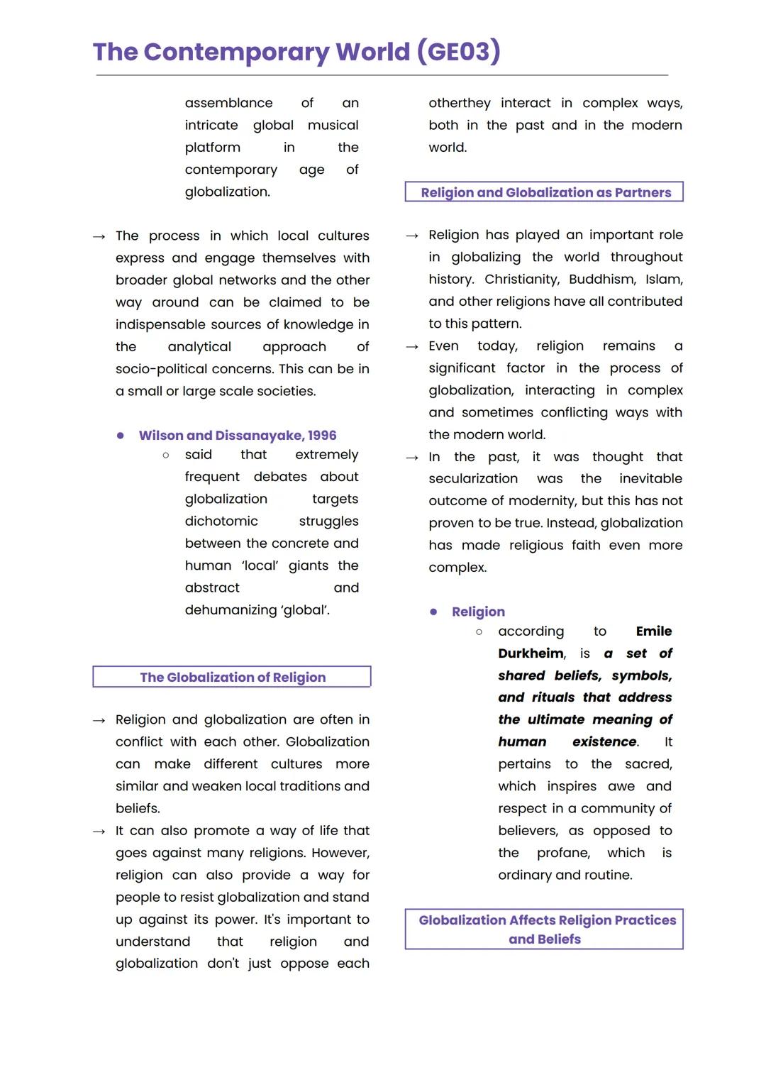 The Contemporary World (GE03)
LESSON 1
GLOBALIZATION
consciousness of the world
as a whole
Historical Foundation of the Term
Globalization
i