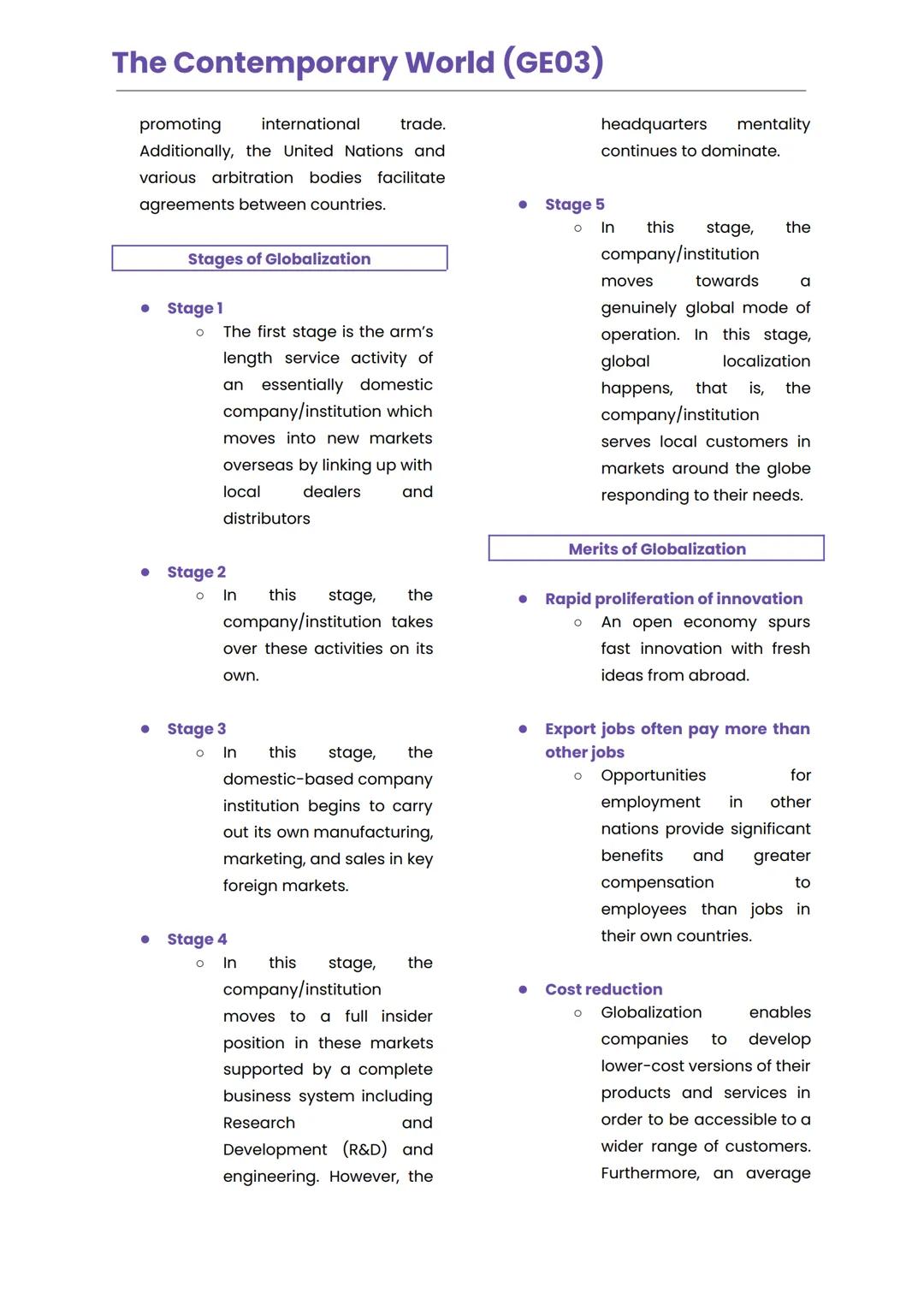 The Contemporary World (GE03)
LESSON 1
GLOBALIZATION
consciousness of the world
as a whole
Historical Foundation of the Term
Globalization
i