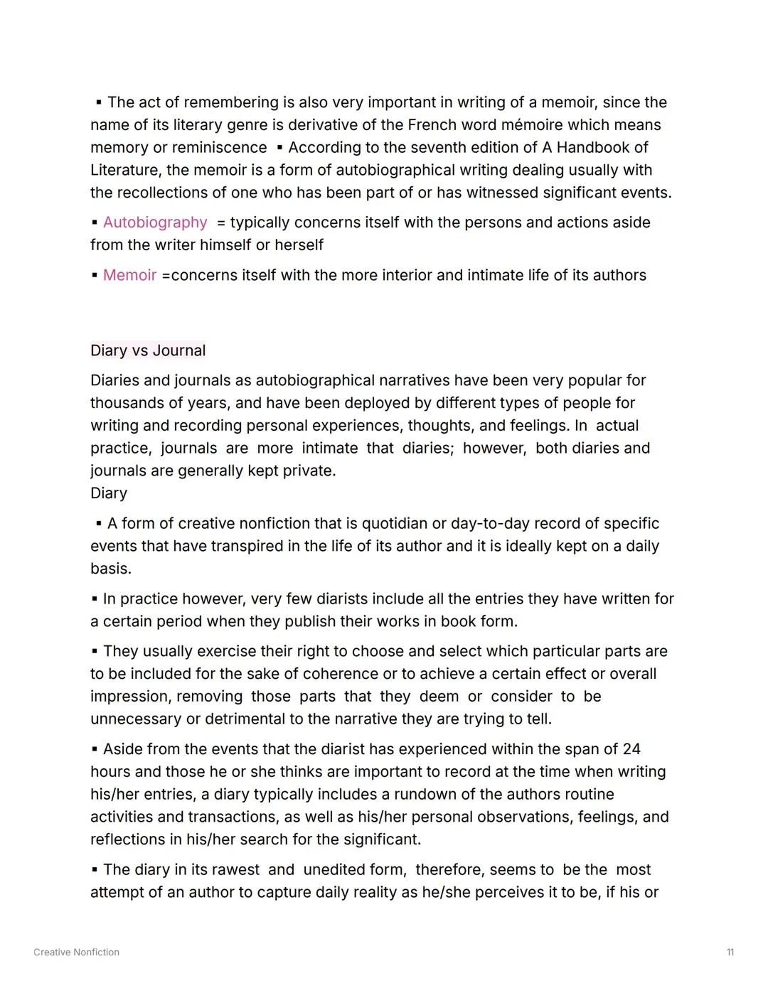 Creative Nonfiction
Created @July 8, 2025 9:08 AM
HUMSS CNF
Lesson 1: Introduction
The Difference between Creative Writing and Creative Nonf