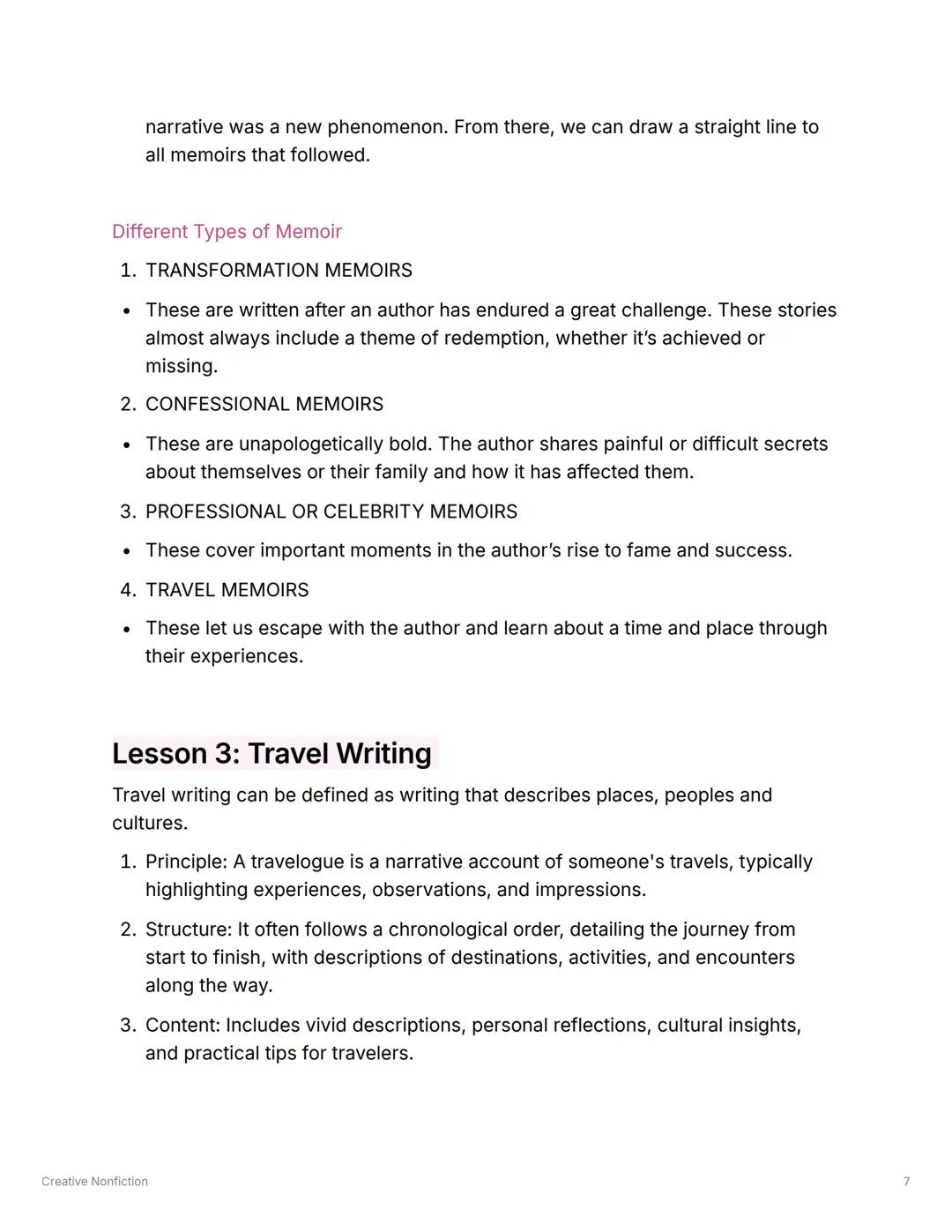 Creative Nonfiction
Created @July 8, 2025 9:08 AM
HUMSS CNF
Lesson 1: Introduction
The Difference between Creative Writing and Creative Nonf