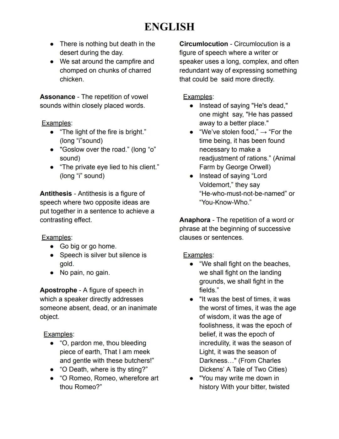 ENGLISH
FIGURE OF SPEECH
Figures of speech are literary
devices that enhance the
meaning, sound, and imagery of
language. They are used to
e