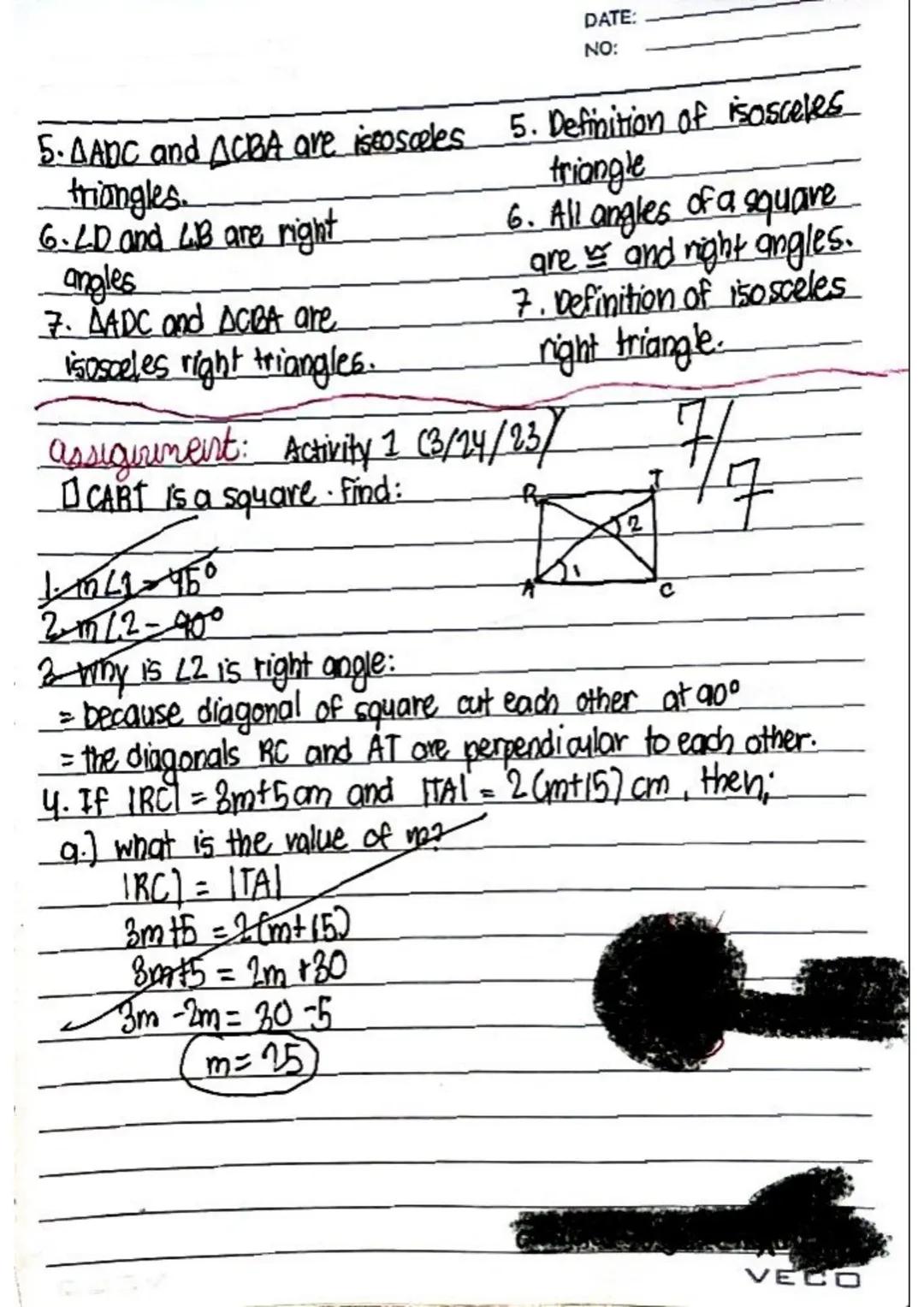Quadrilaterals four sides and four angles
Quad= 4
Lateral= sides
Types of Quadrilaterals
DATE
NO:
1. Square
4 equal sides and 4 right angle