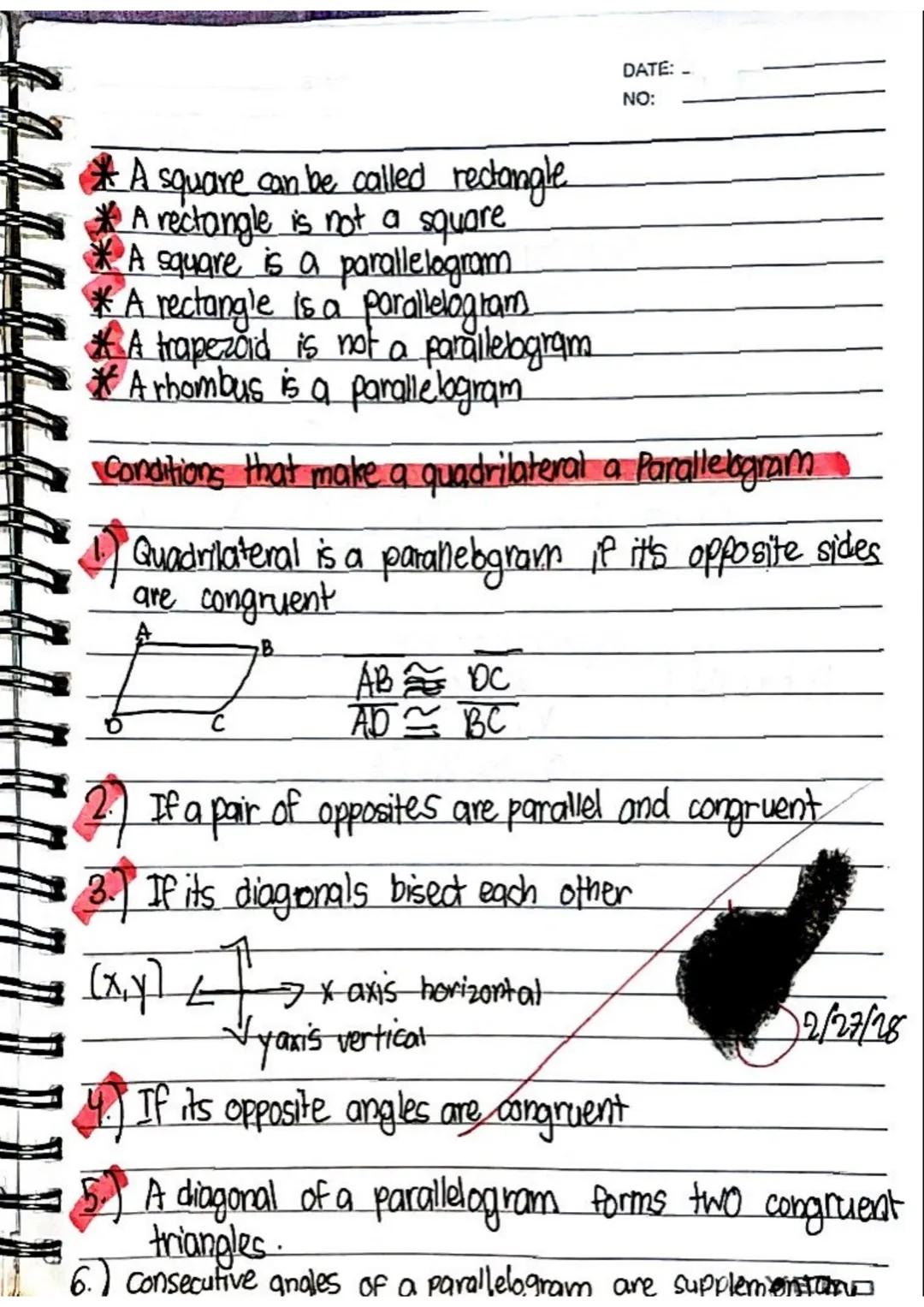 Quadrilaterals four sides and four angles
Quad= 4
Lateral= sides
Types of Quadrilaterals
DATE
NO:
1. Square
4 equal sides and 4 right angle