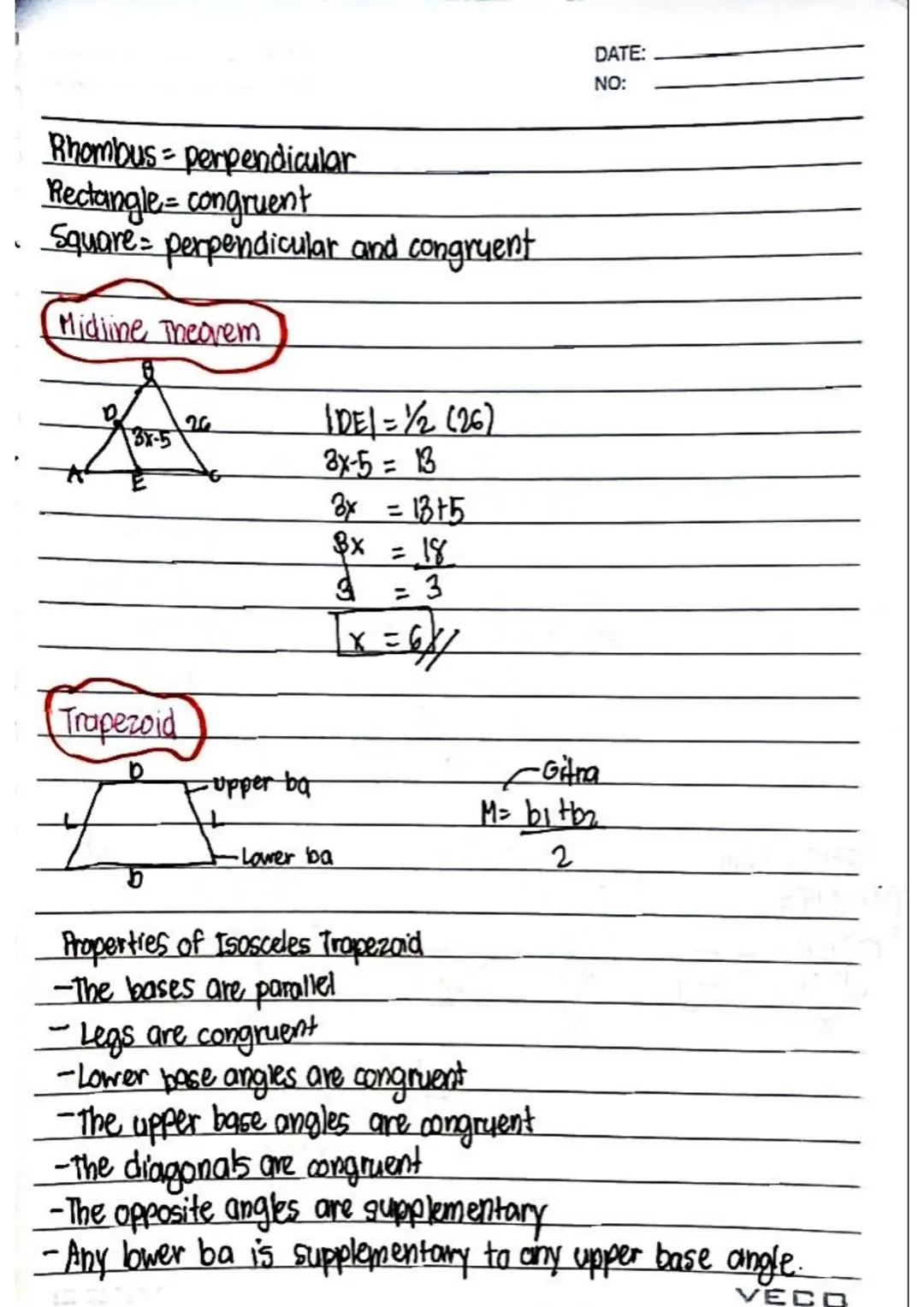 Quadrilaterals four sides and four angles
Quad= 4
Lateral= sides
Types of Quadrilaterals
DATE
NO:
1. Square
4 equal sides and 4 right angle