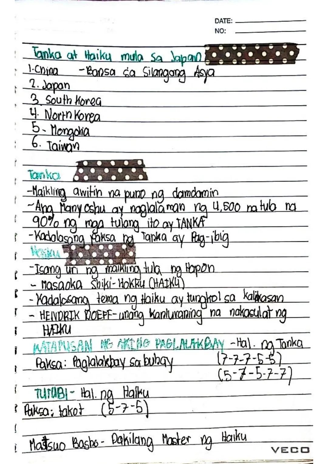 DATE:
NO:
Pagsusuri sa tono ng pagbigkas ng Tulang Tanka
at Haiku Japan-Hapon
Japan-Silangang Asya
Ragsusuri sa Tono
Ponemang Suprasegmental