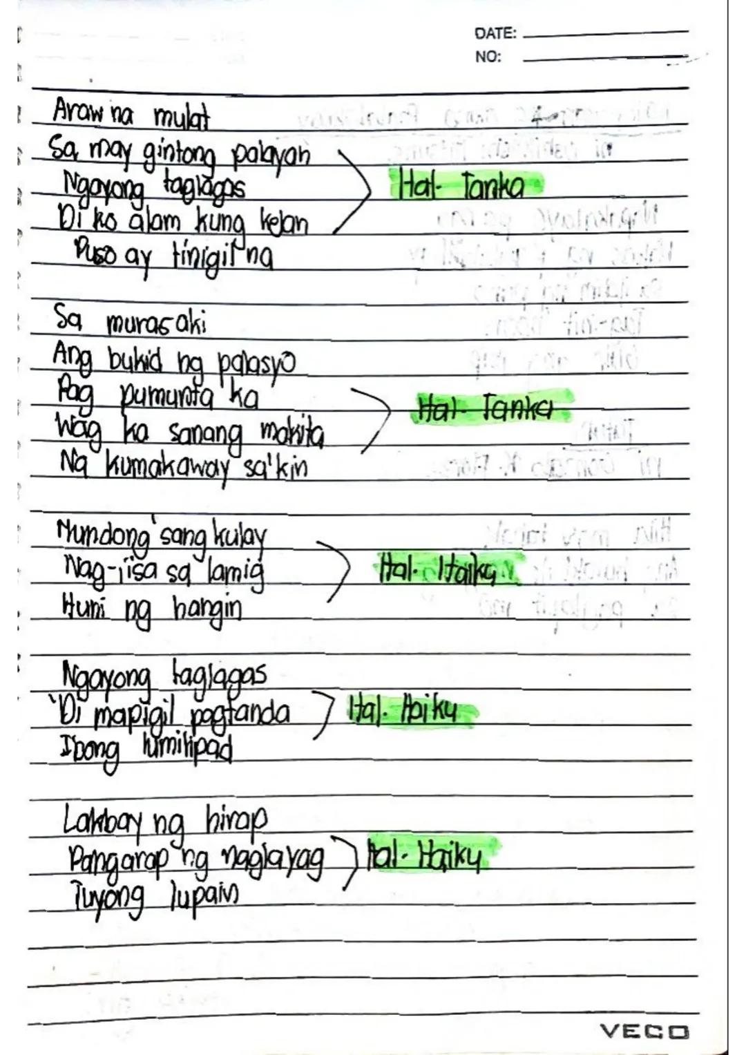 DATE:
NO:
Pagsusuri sa tono ng pagbigkas ng Tulang Tanka
at Haiku Japan-Hapon
Japan-Silangang Asya
Ragsusuri sa Tono
Ponemang Suprasegmental