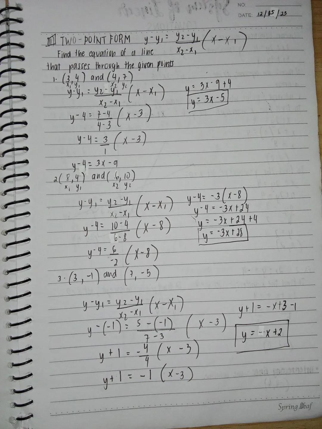 Special products
NO:
DATE: 09/03/23
The product of 2 Binomials ( FOIL METHOD)
(a + b) (c+d) = ab + ad + bc + bd
2
ex. 1.(x+1)(x+2) = x² + 2x