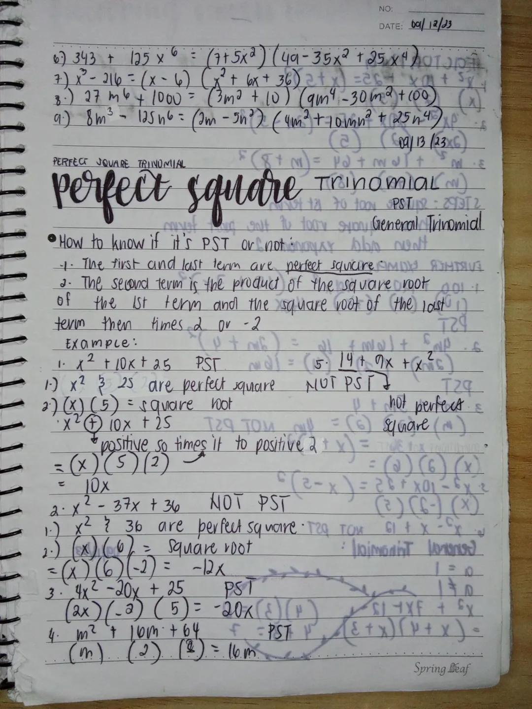 Special products
NO:
DATE: 09/03/23
The product of 2 Binomials ( FOIL METHOD)
(a + b) (c+d) = ab + ad + bc + bd
2
ex. 1.(x+1)(x+2) = x² + 2x