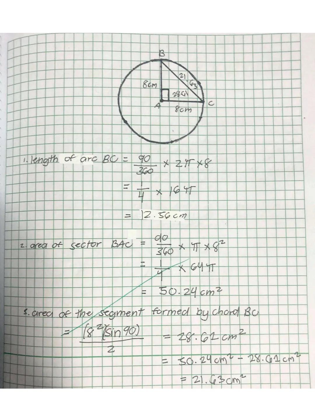 CHORDS ARCS AND
CENTRAL ANGLES OF
Circles
Radius - is a line segment connecting a point on the
circle to its center
Diameter - is a line joi