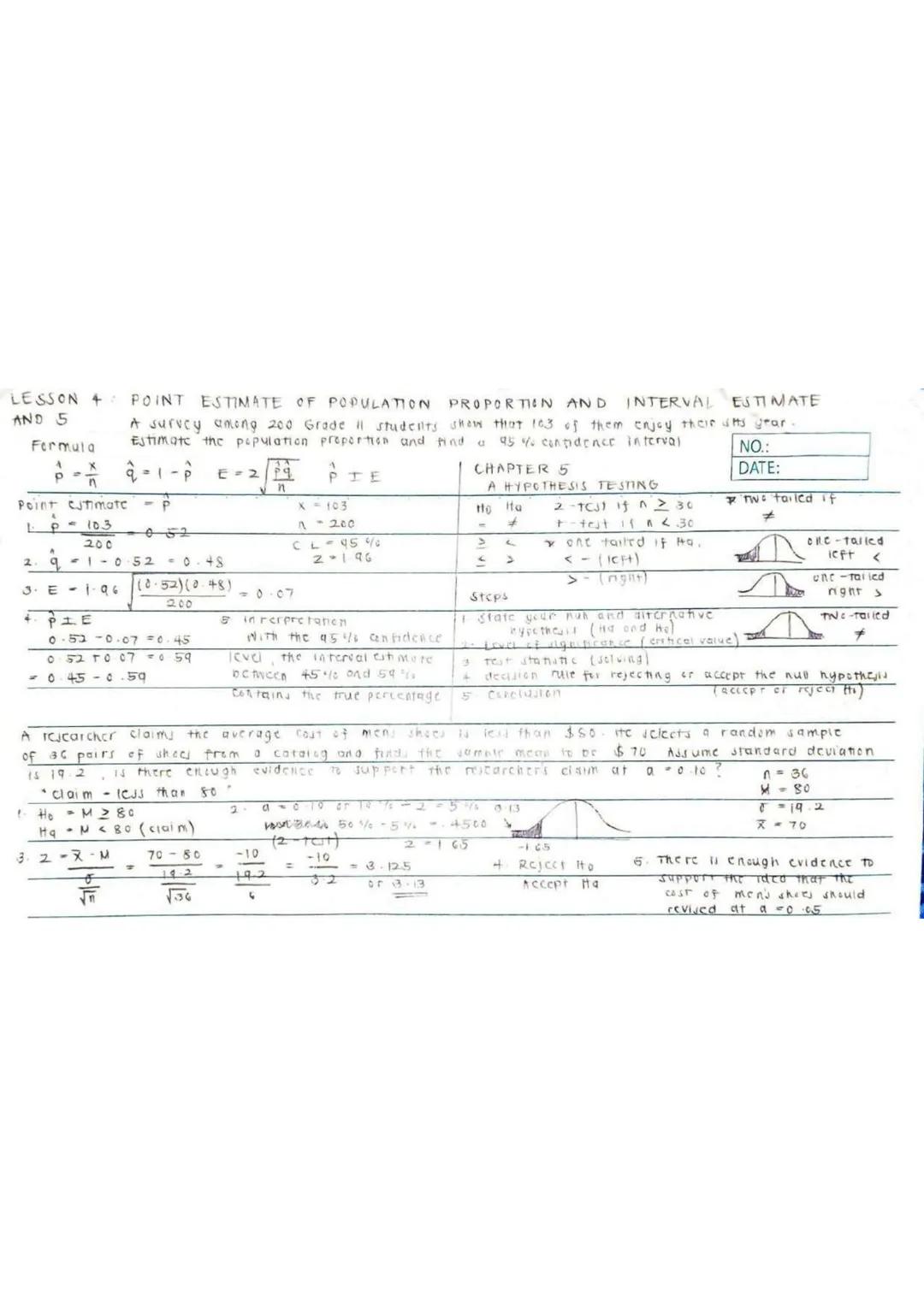 SENIOR HIGH SCHOOL NOTES
# Grade 11
notes
STATS AND PROBABILITY --- OCR Start ---
Random Variables
characteristics of a sample or populati